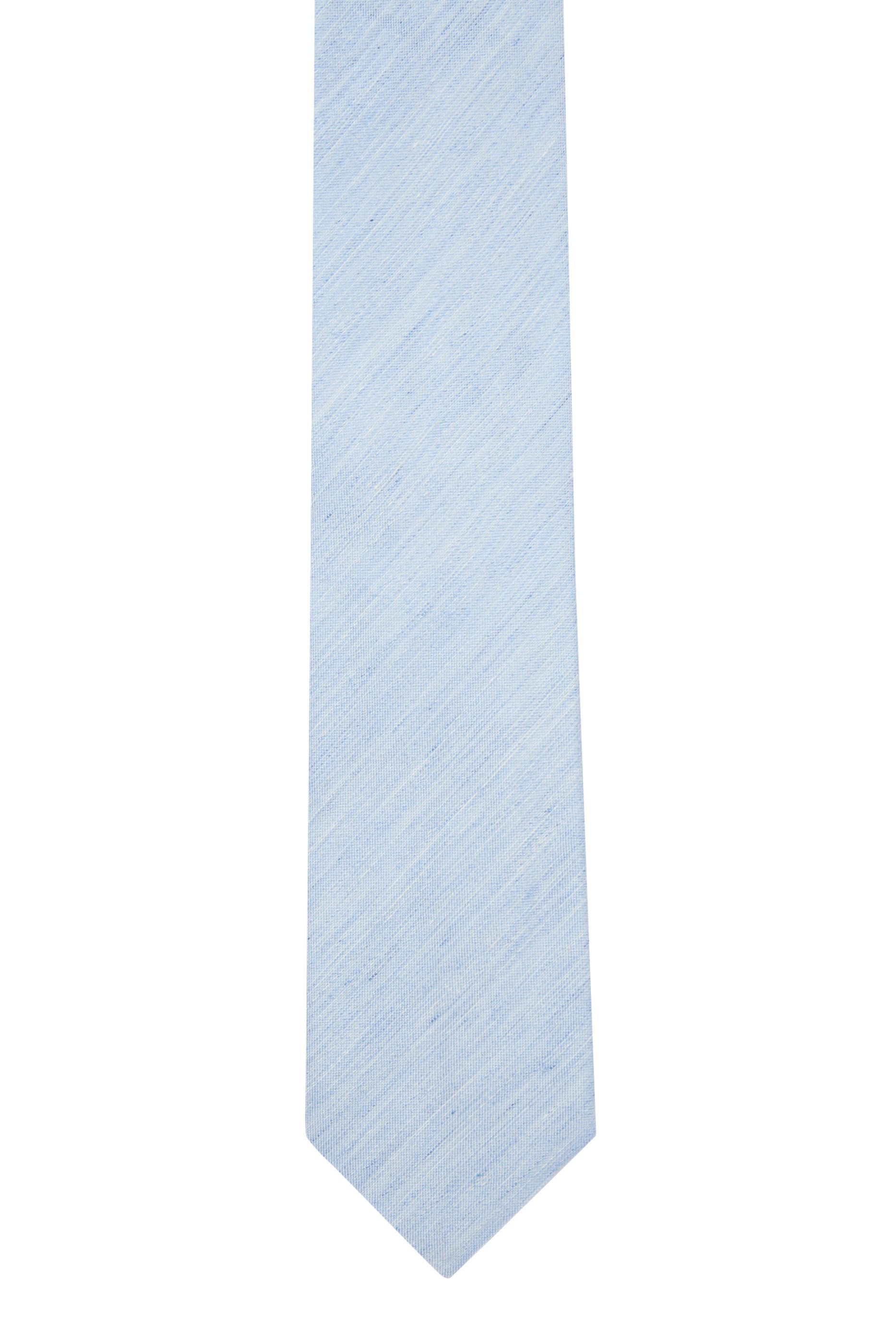 Solid Woven Linen Silk Tie
