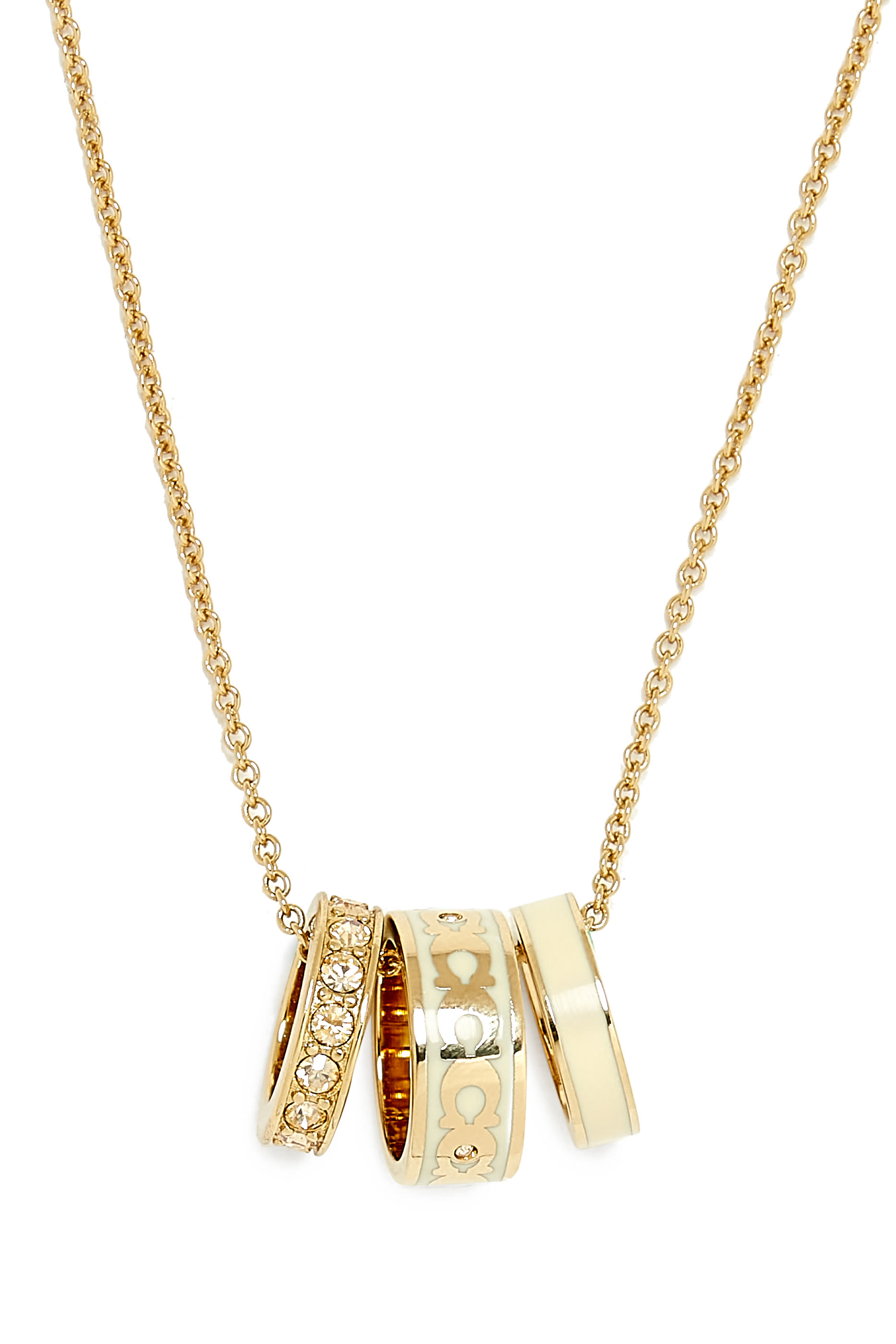 Enamel C Signature Rondelle Pendant