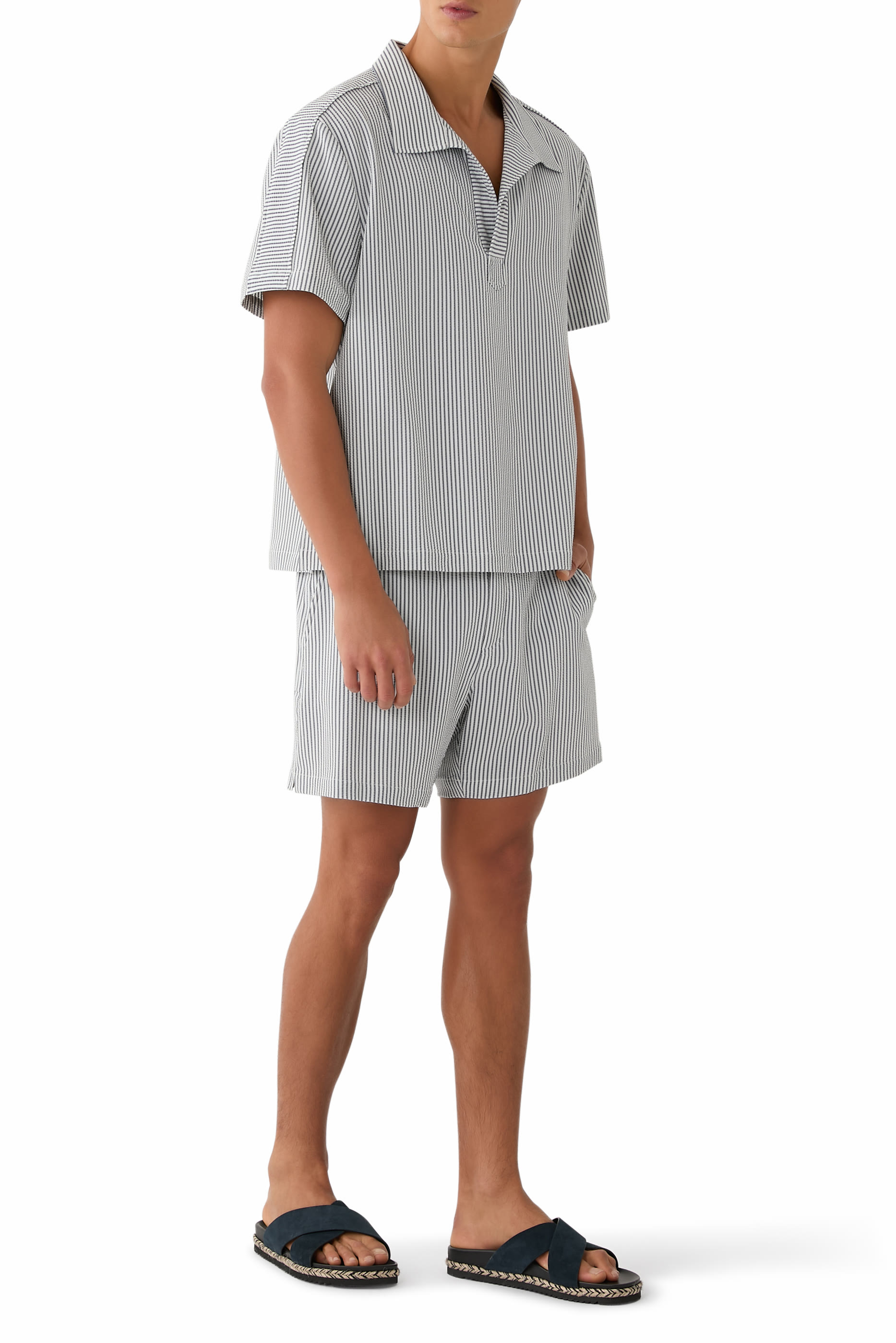 Midnight Stripes Swim Trunks