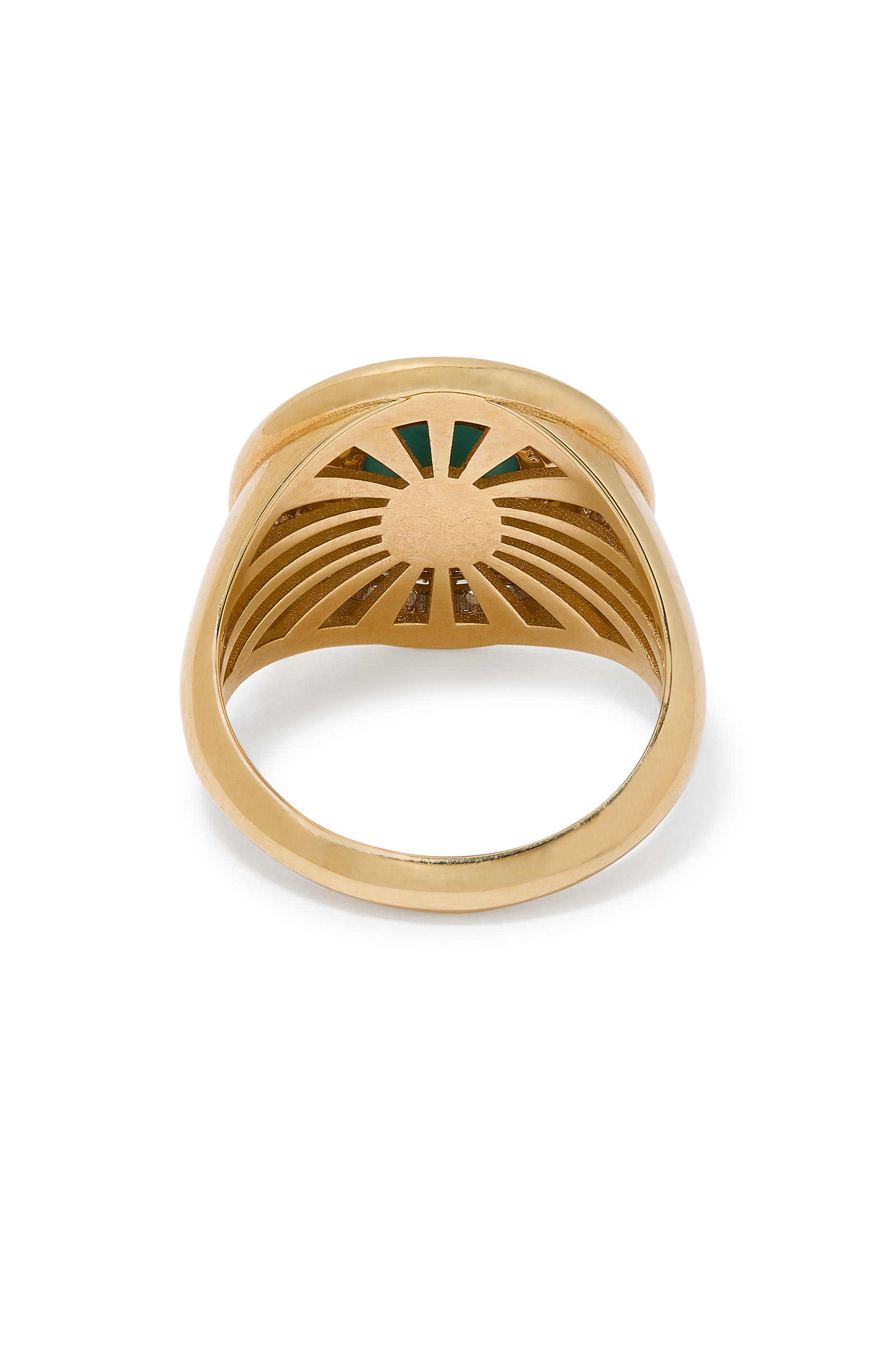 Mimette Pinky Ring, 18k Yellow Gold with Diamonds & Turquoise