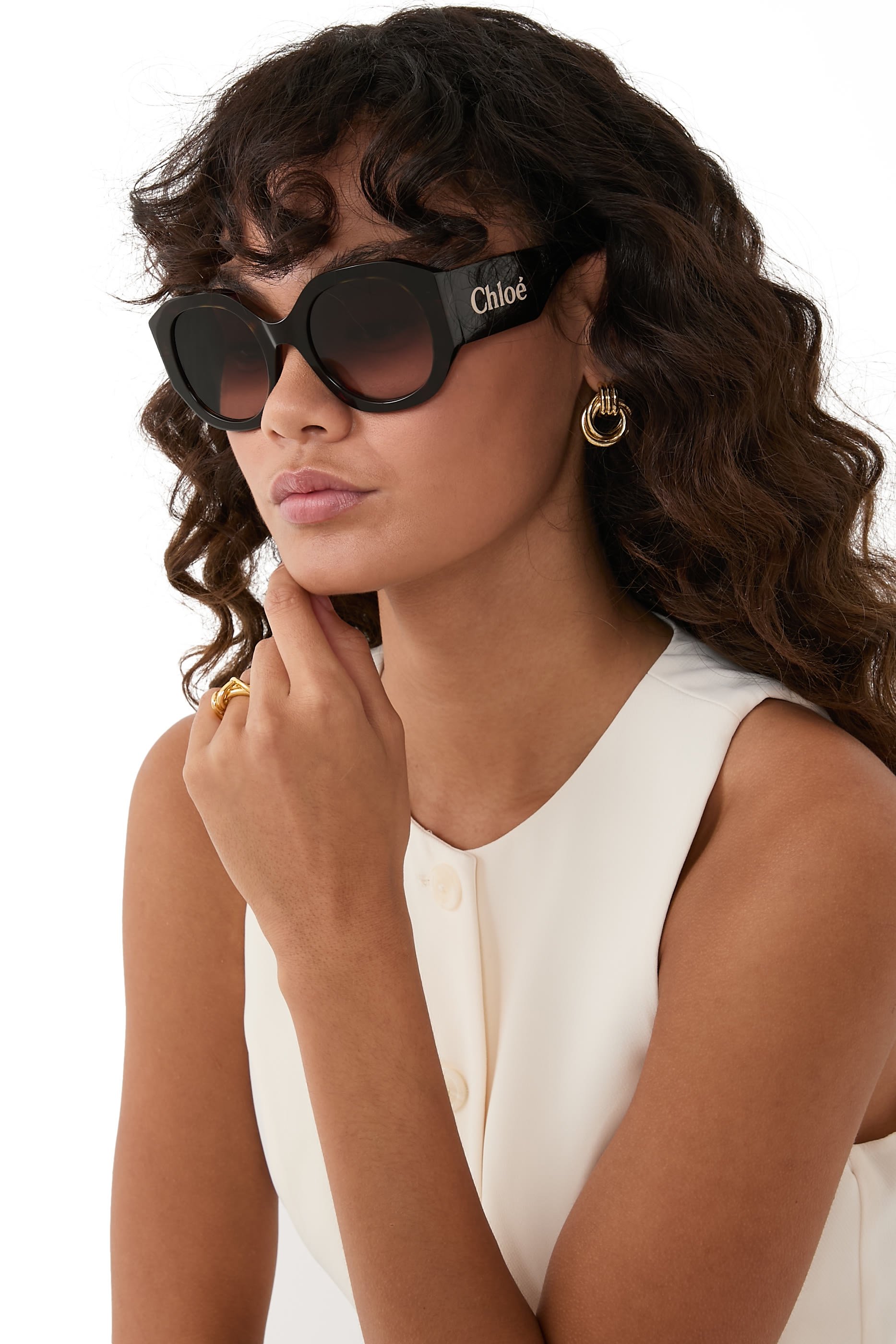 Tortoiseshell Logo Sunglasses