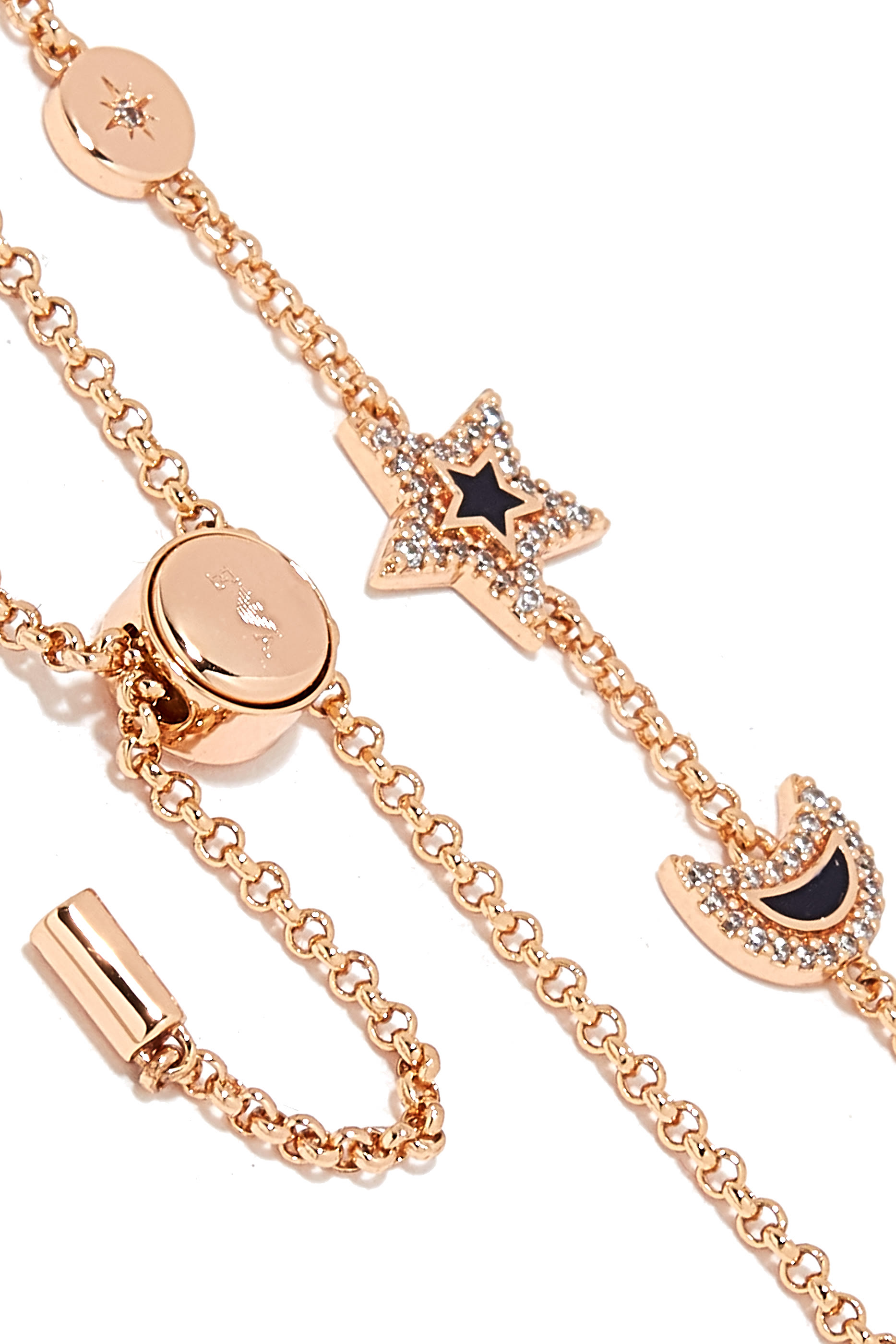 Star Moon Charm Bracelet, Brass