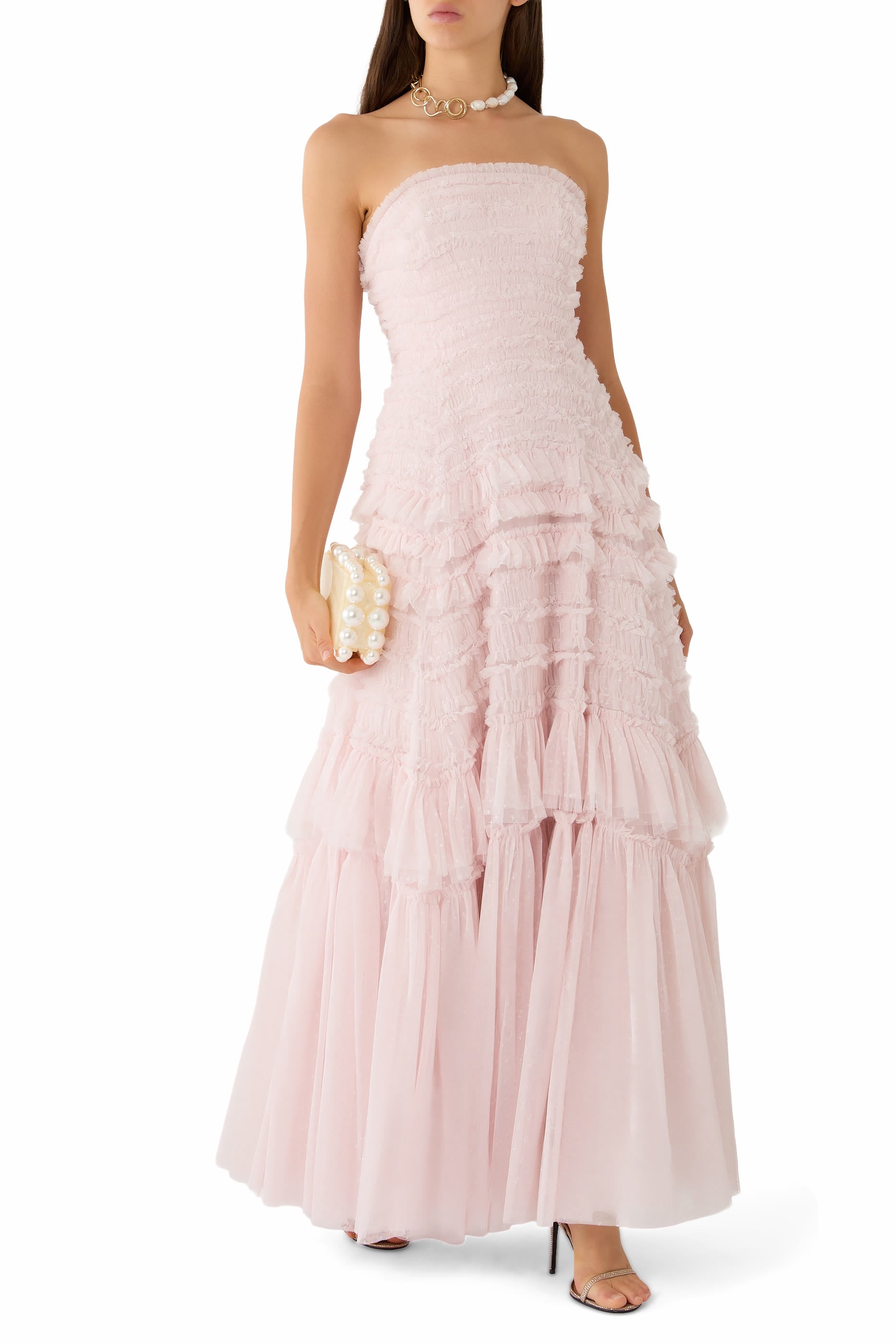  Valentine Ruffle Strapless Gown