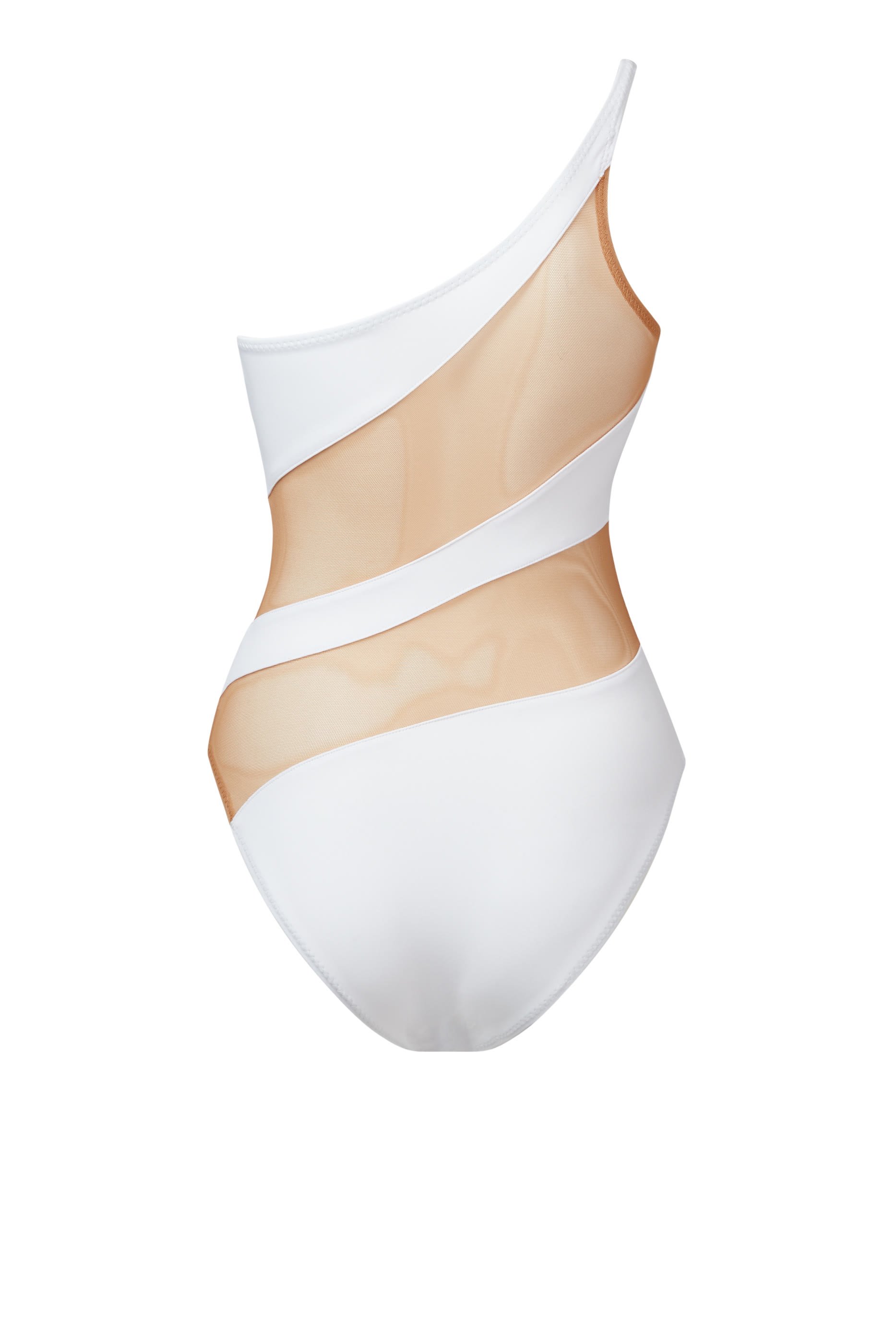 Snake Mesh One-shoulder Swimsuit