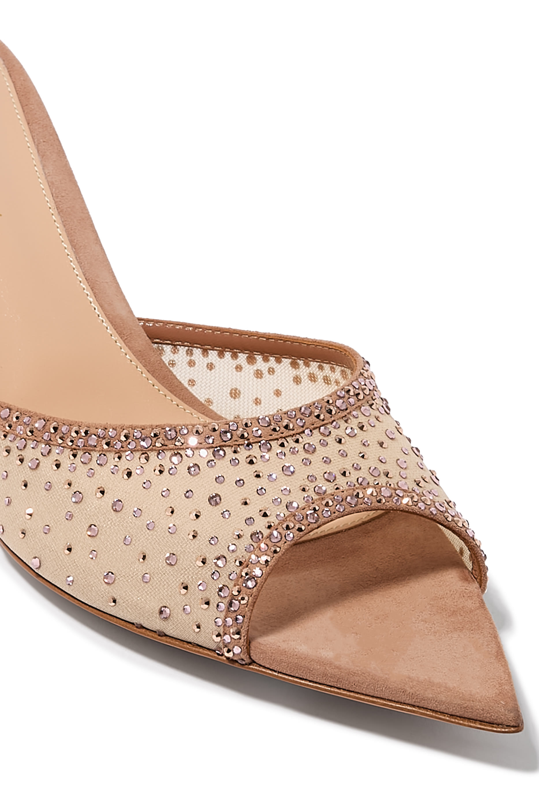 Rania 55 Suede Organza Embellished Mules