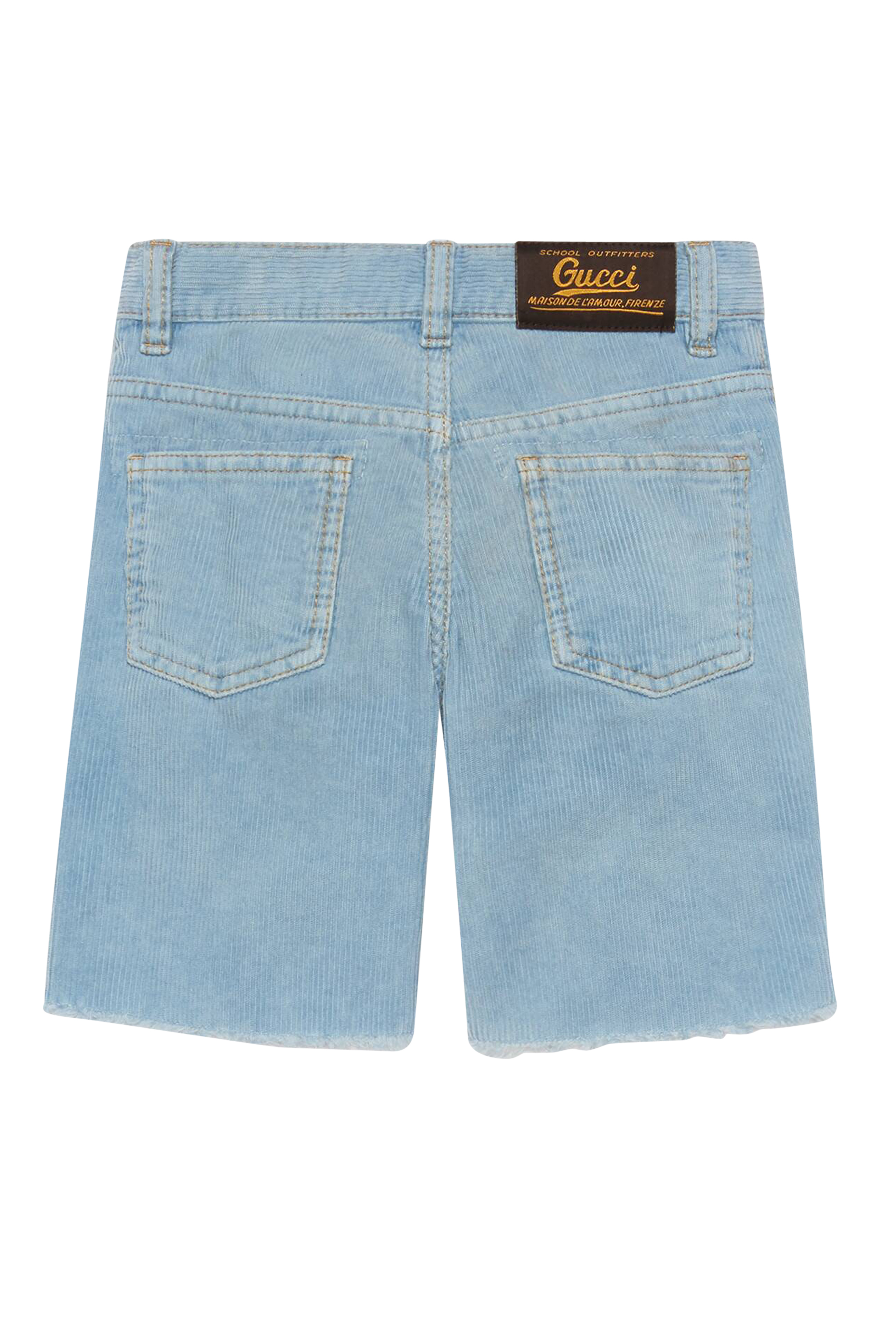 Corduroy Shorts with Gucci Label