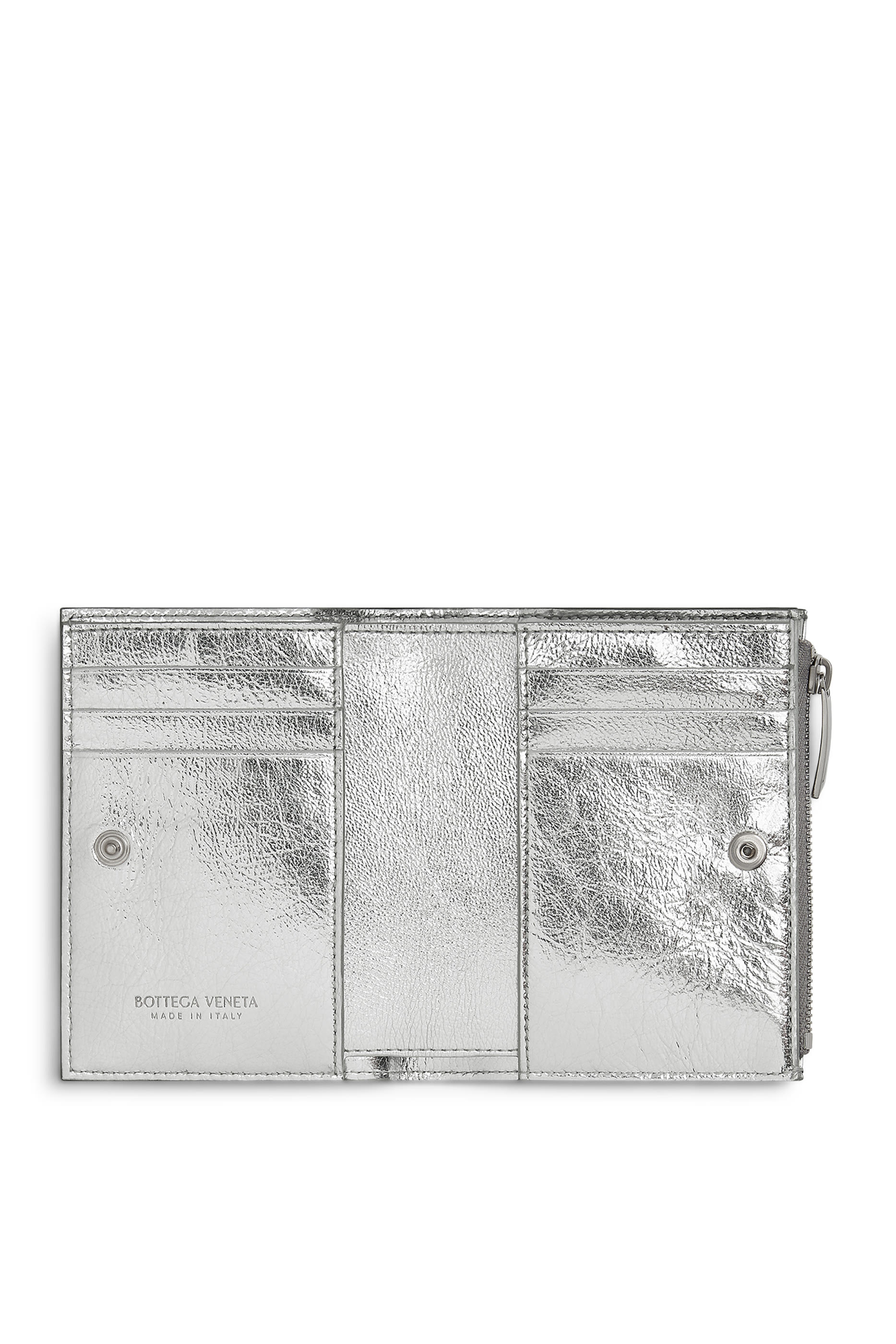 Intrecciato Small Bi-Fold Zip Wallet