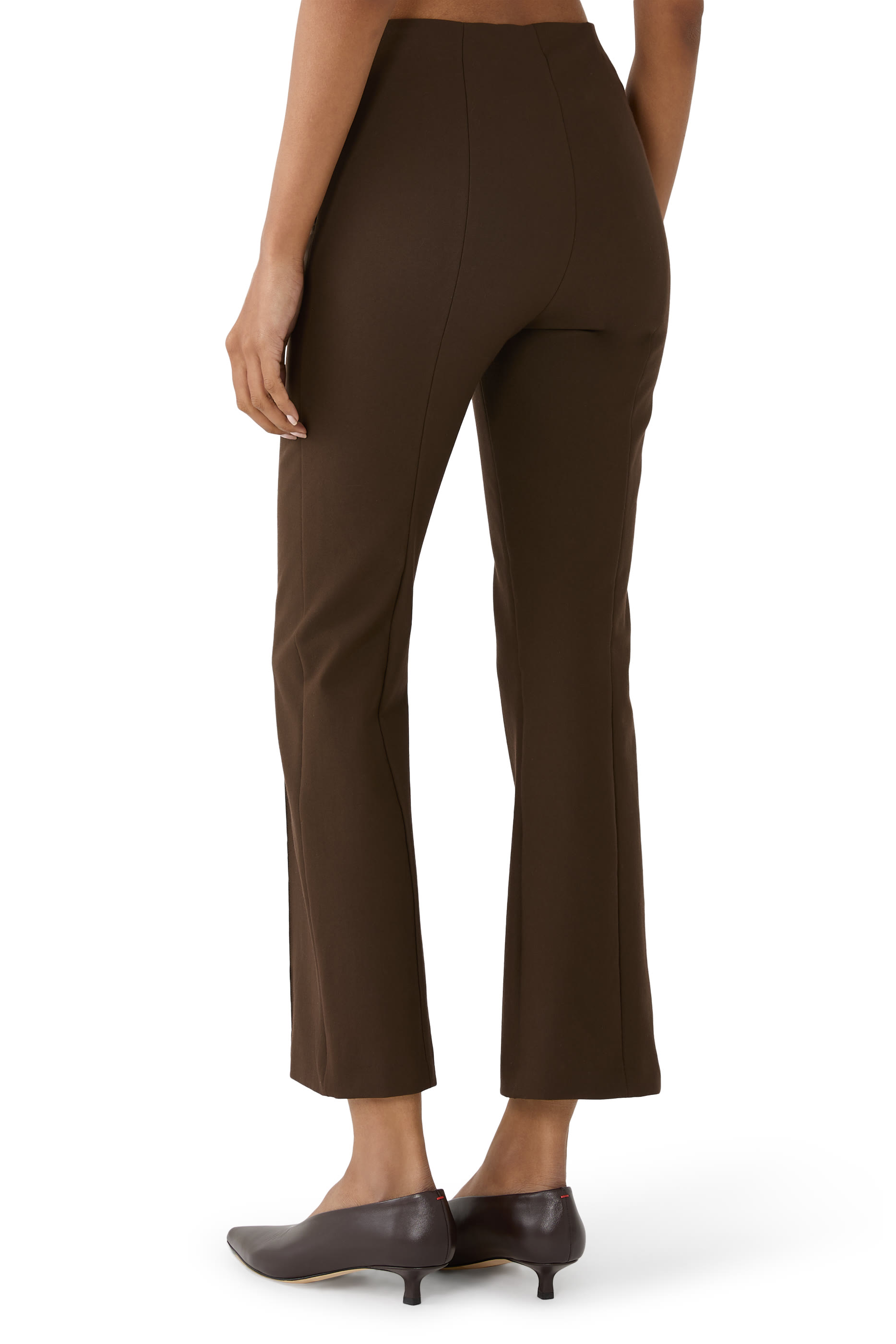 Niki Mid-Rise Pintuck Crop Flare Pant