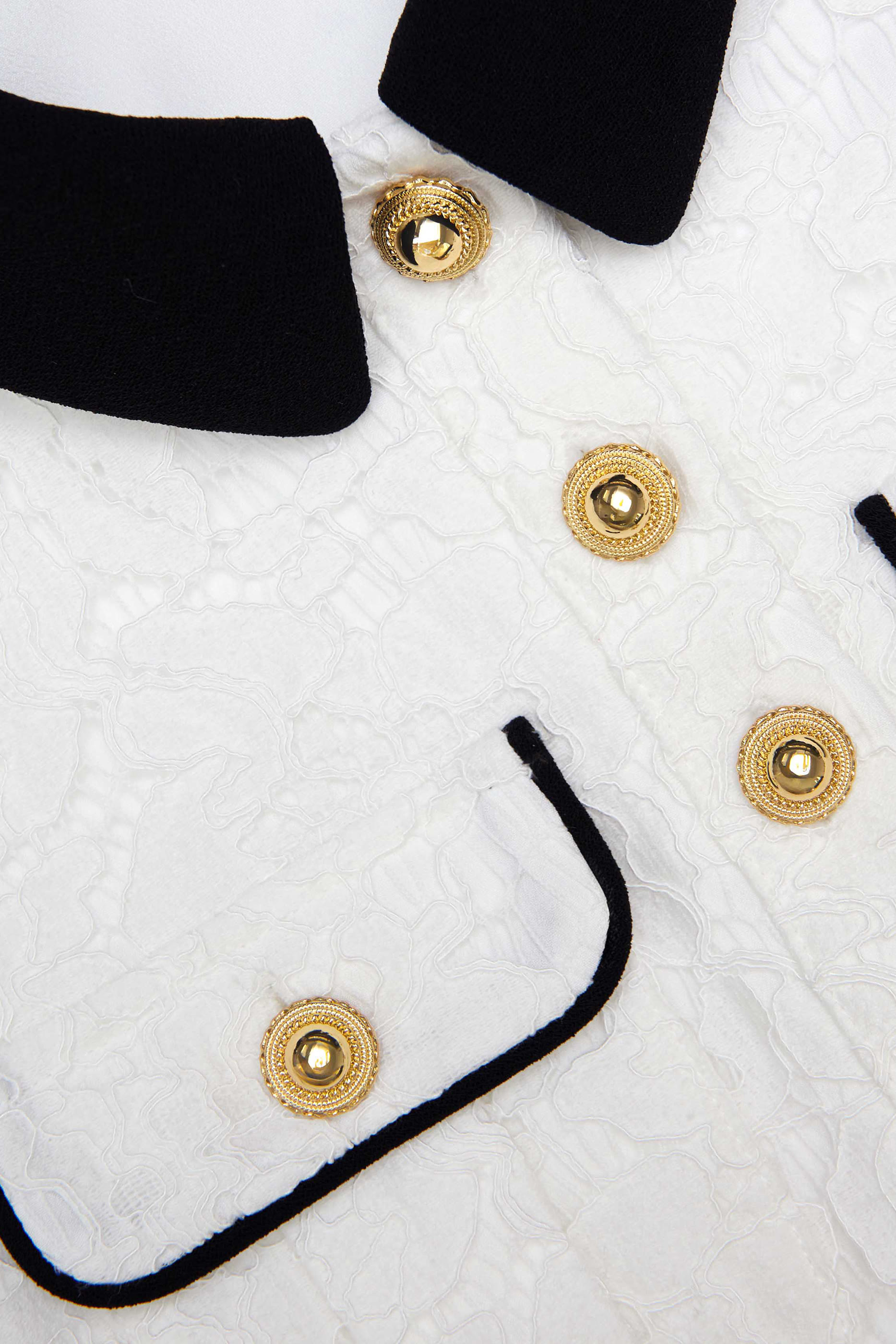 Kids Lace Contrast Collar Dress