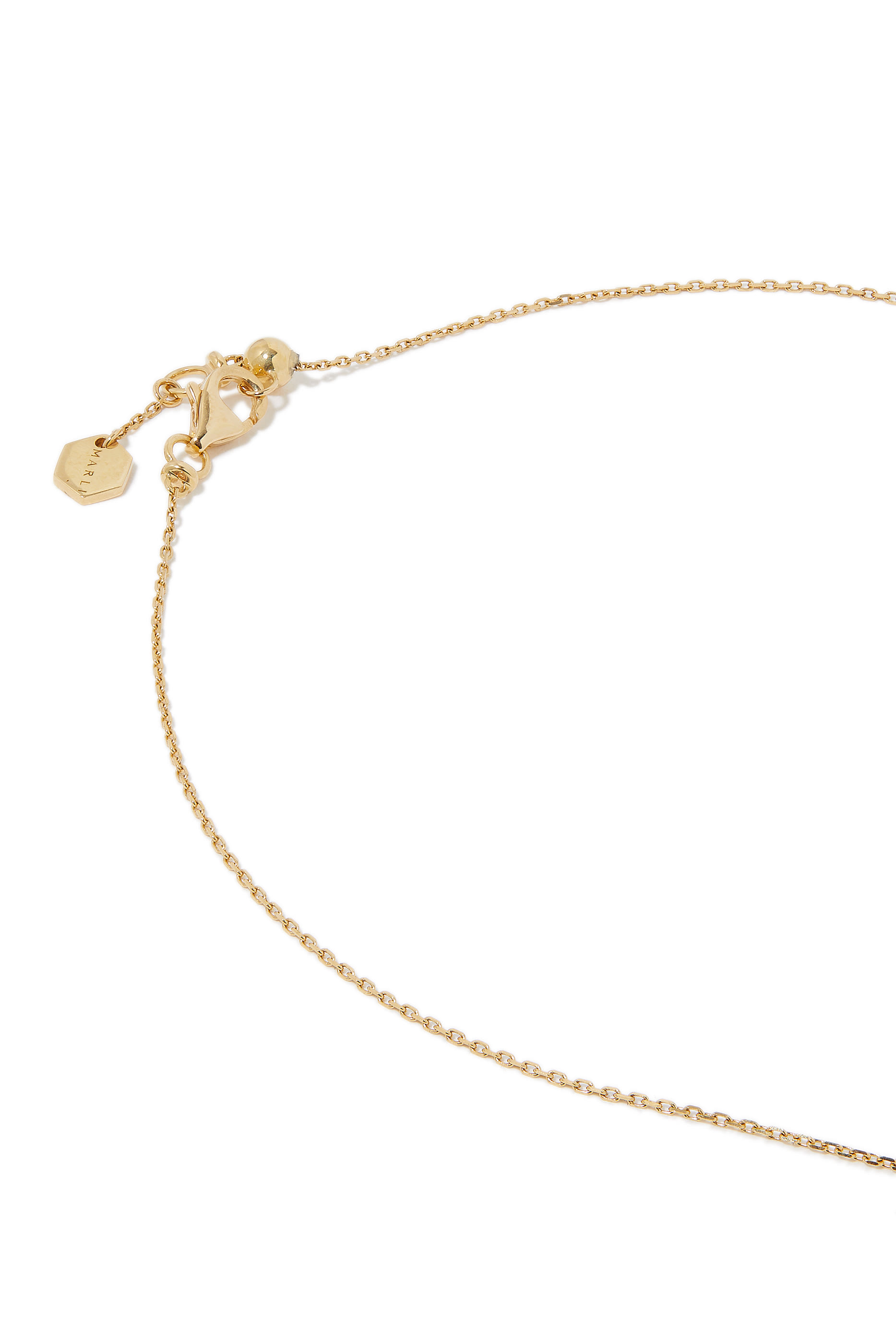 Cleo Mini Rev Pendant, 18k Yellow Gold with Blue Chalcedony & Diamonds