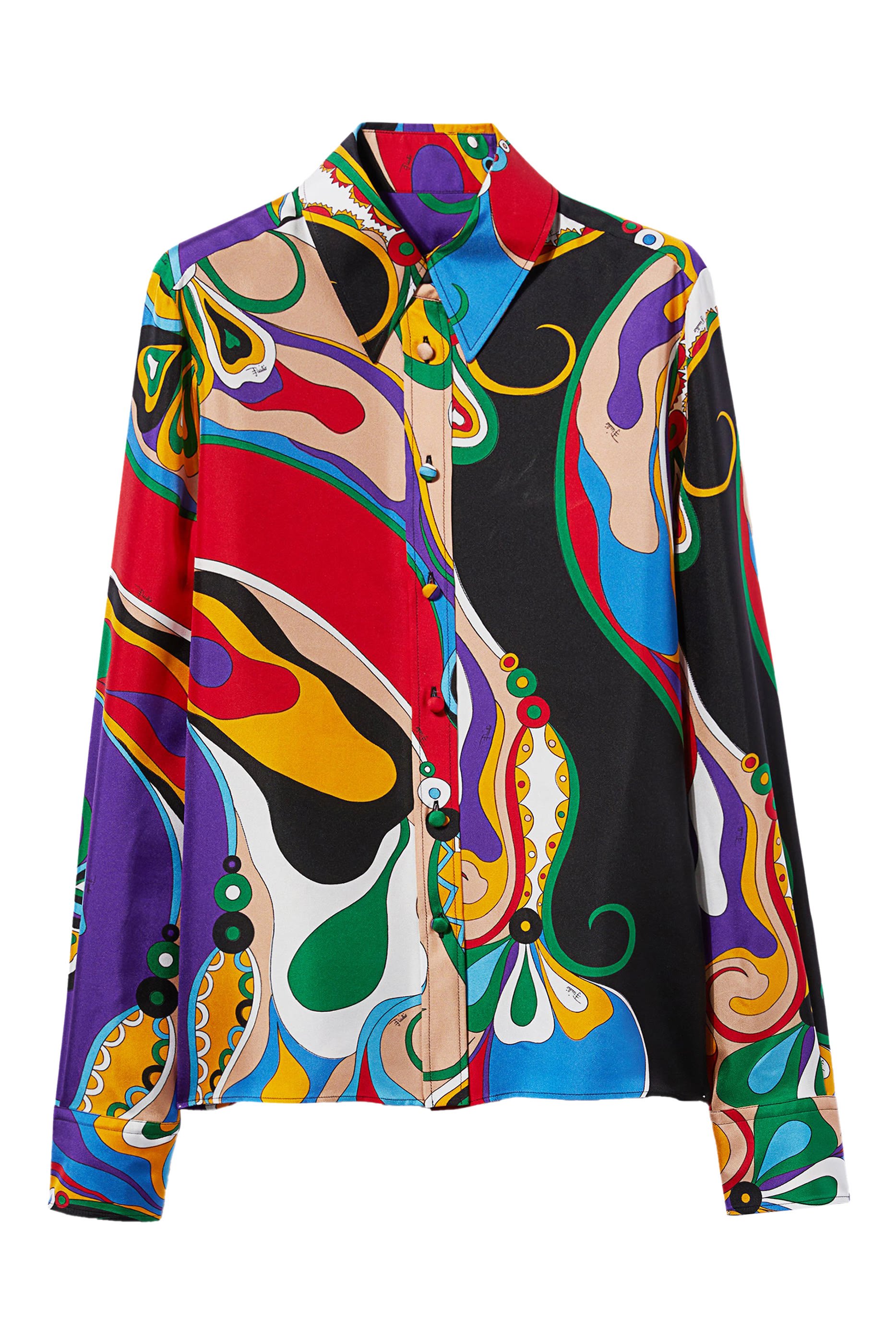 Orchidee-Print Silk-Twill Shirt