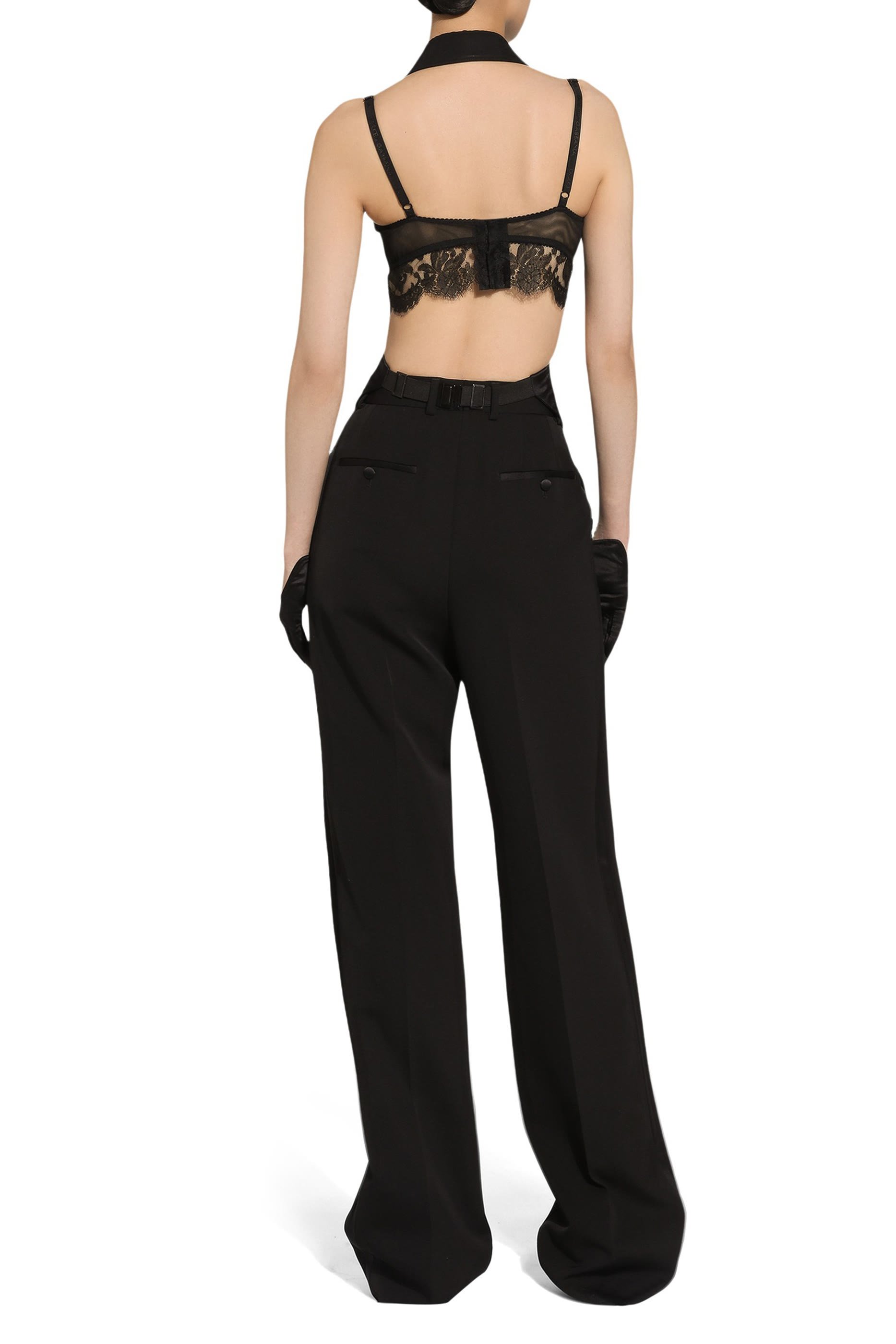 Wool Gabardine Tuxedo Pants