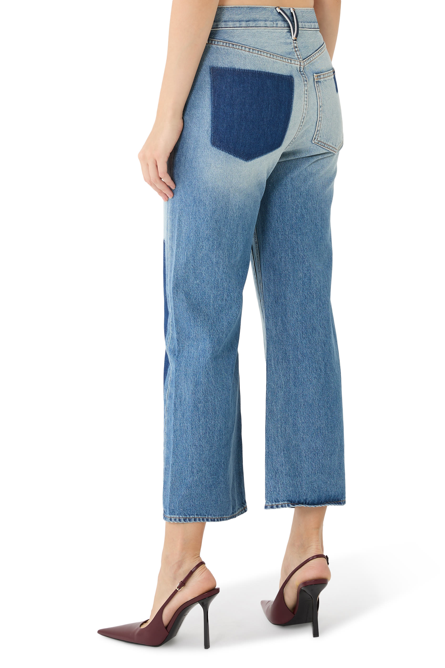 Dylan Patchwork Straight-Leg Jeans