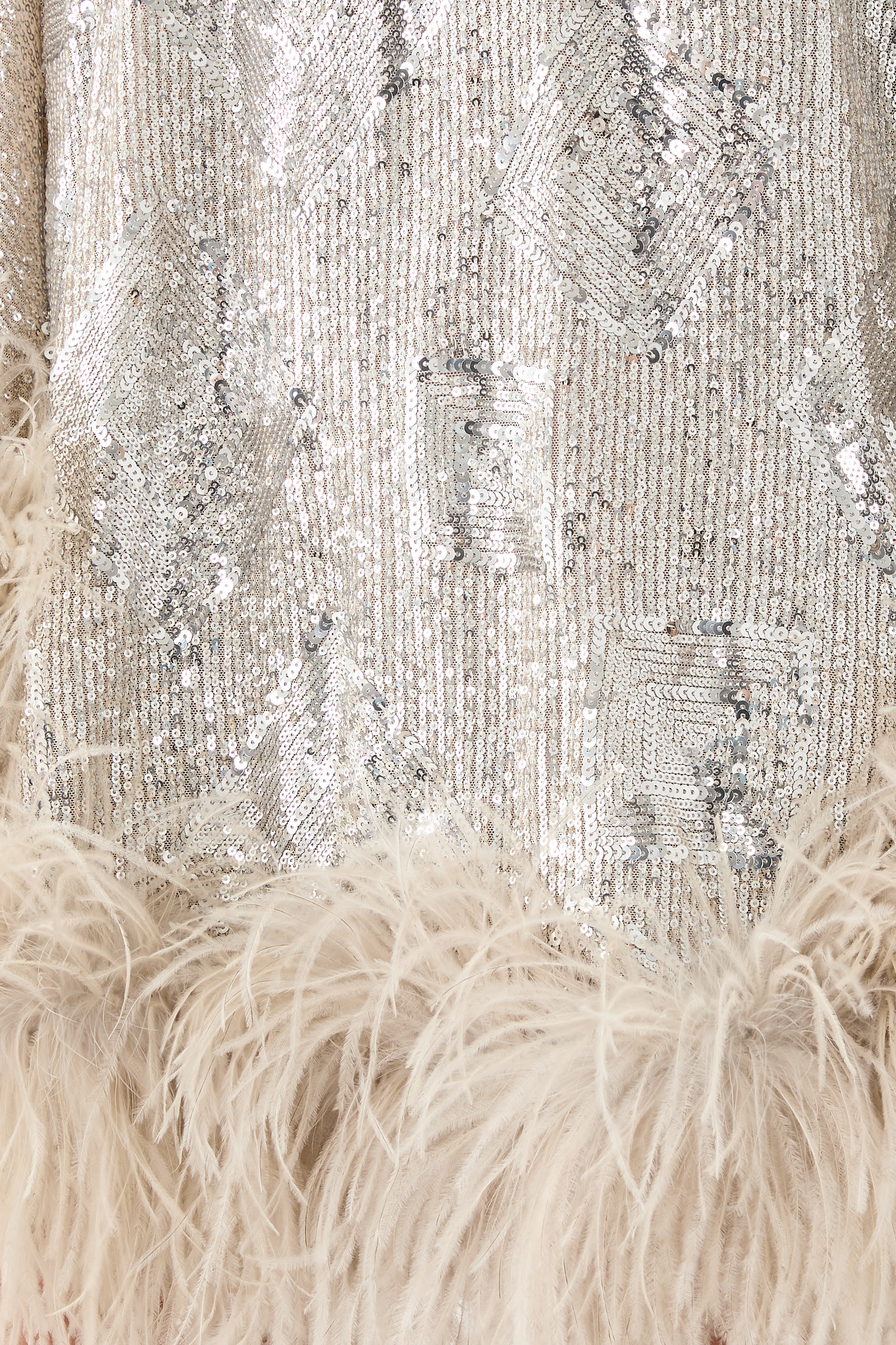 Nassau Sequined Feather-Trimmed Cape