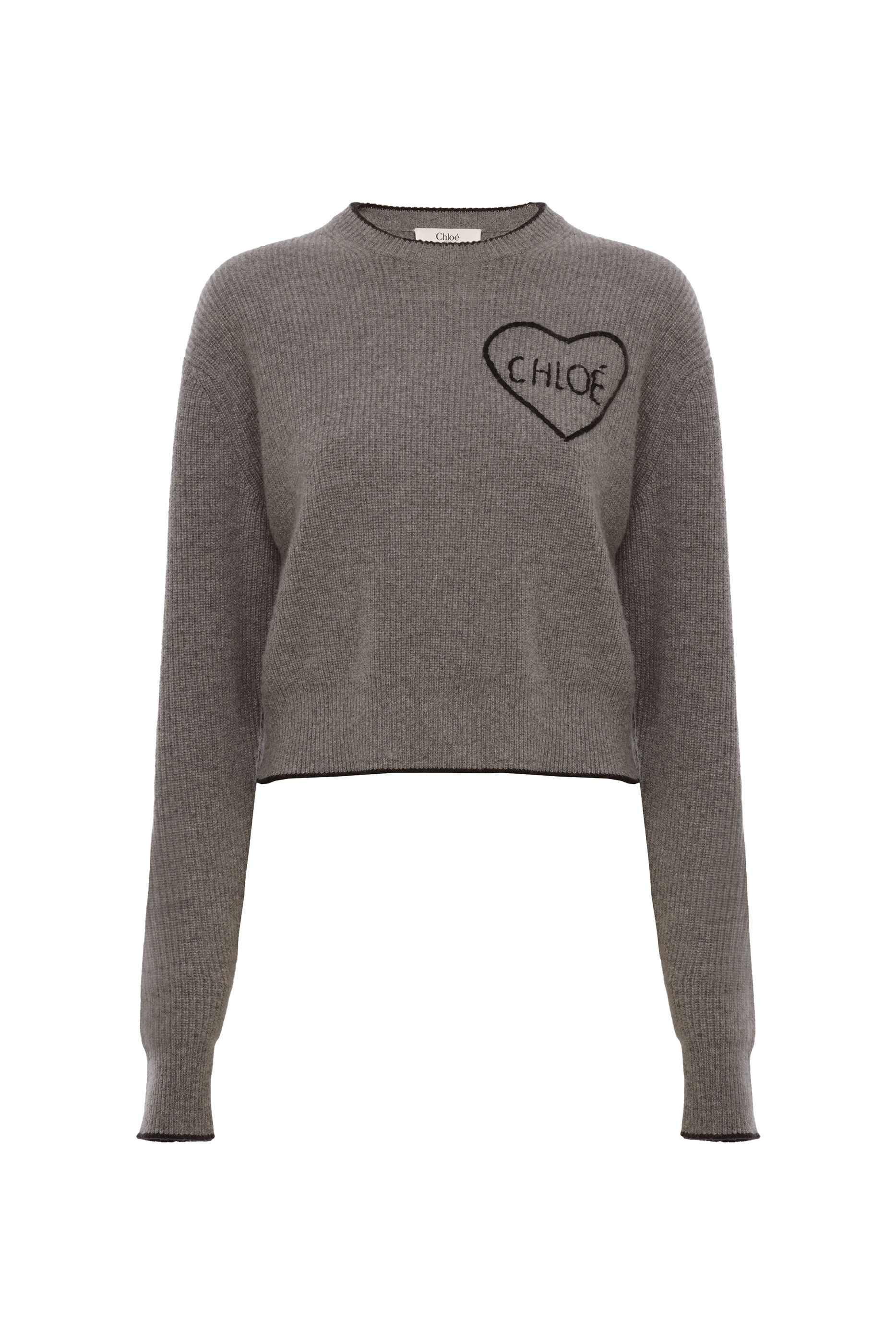 Cropped Fitted Logo Jumper