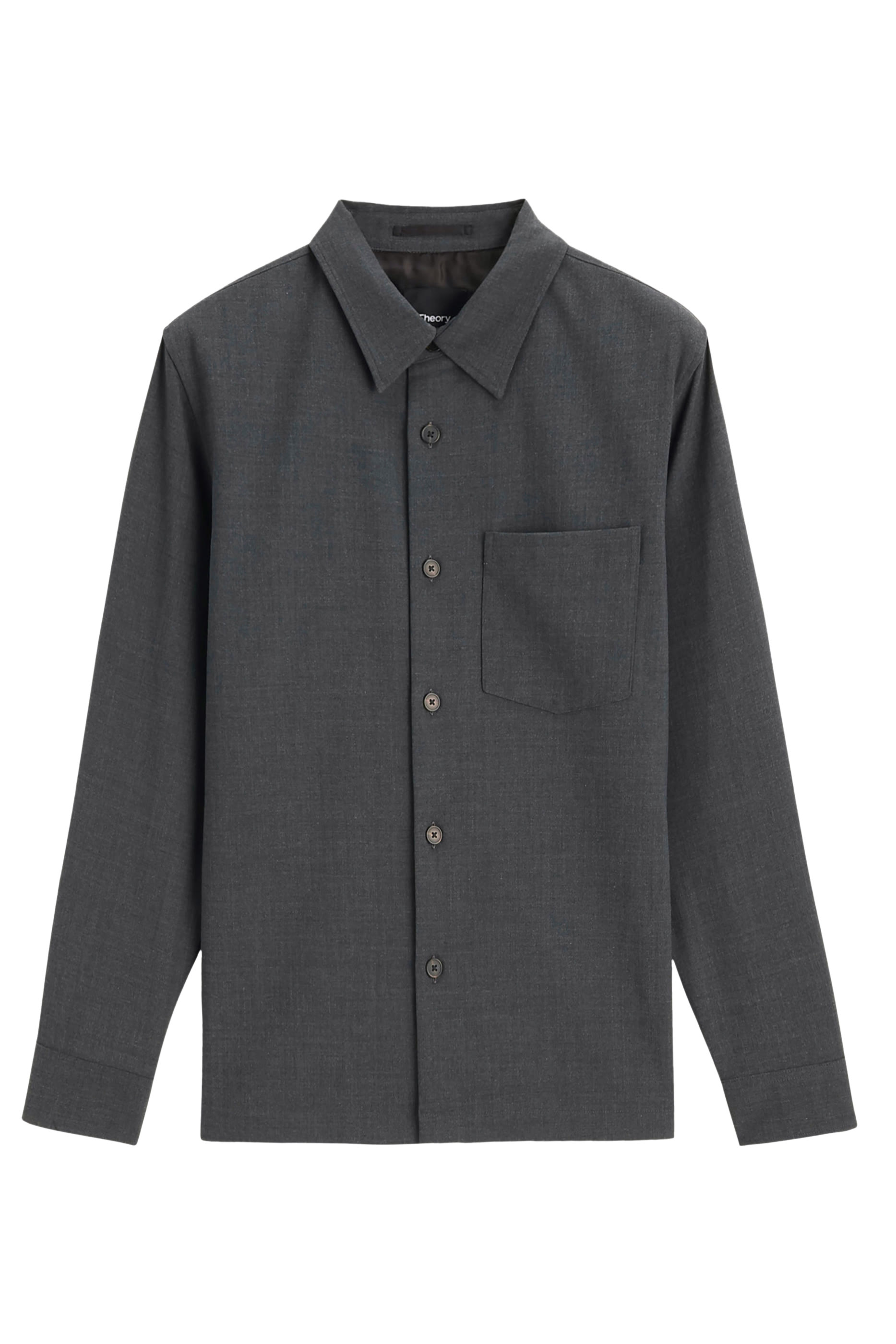 Wool-Blend Twill Overshirt