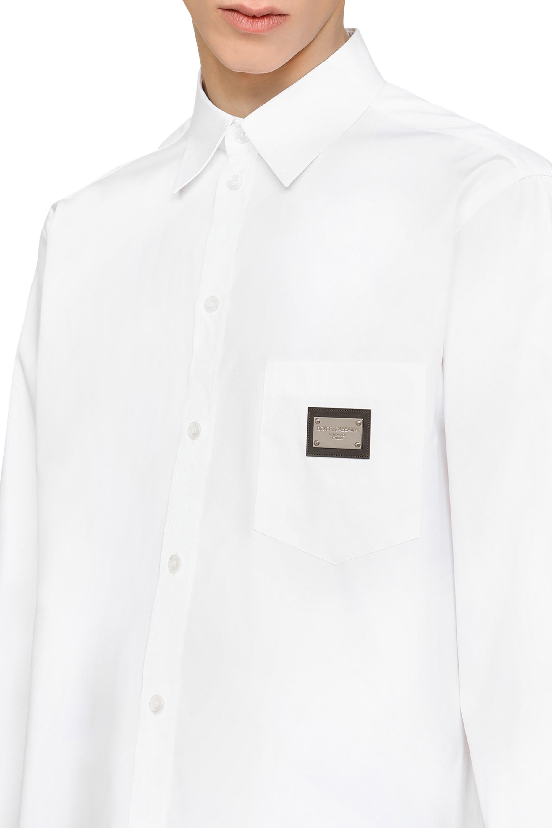 Logo Tag Cotton Shirt