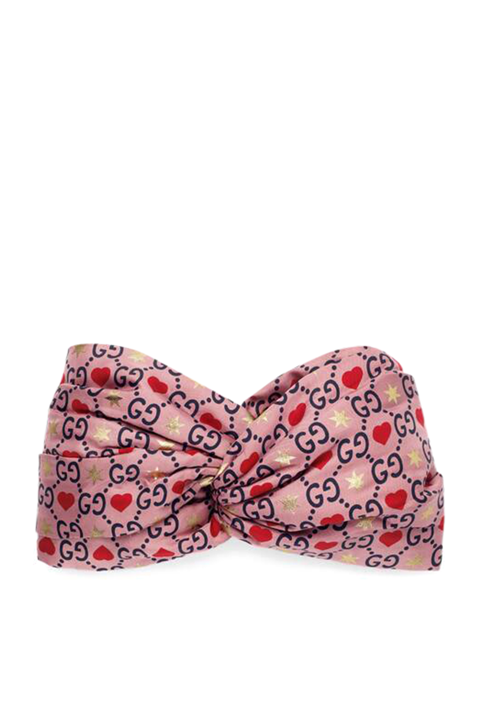 GG and Hearts Print Silk Headband