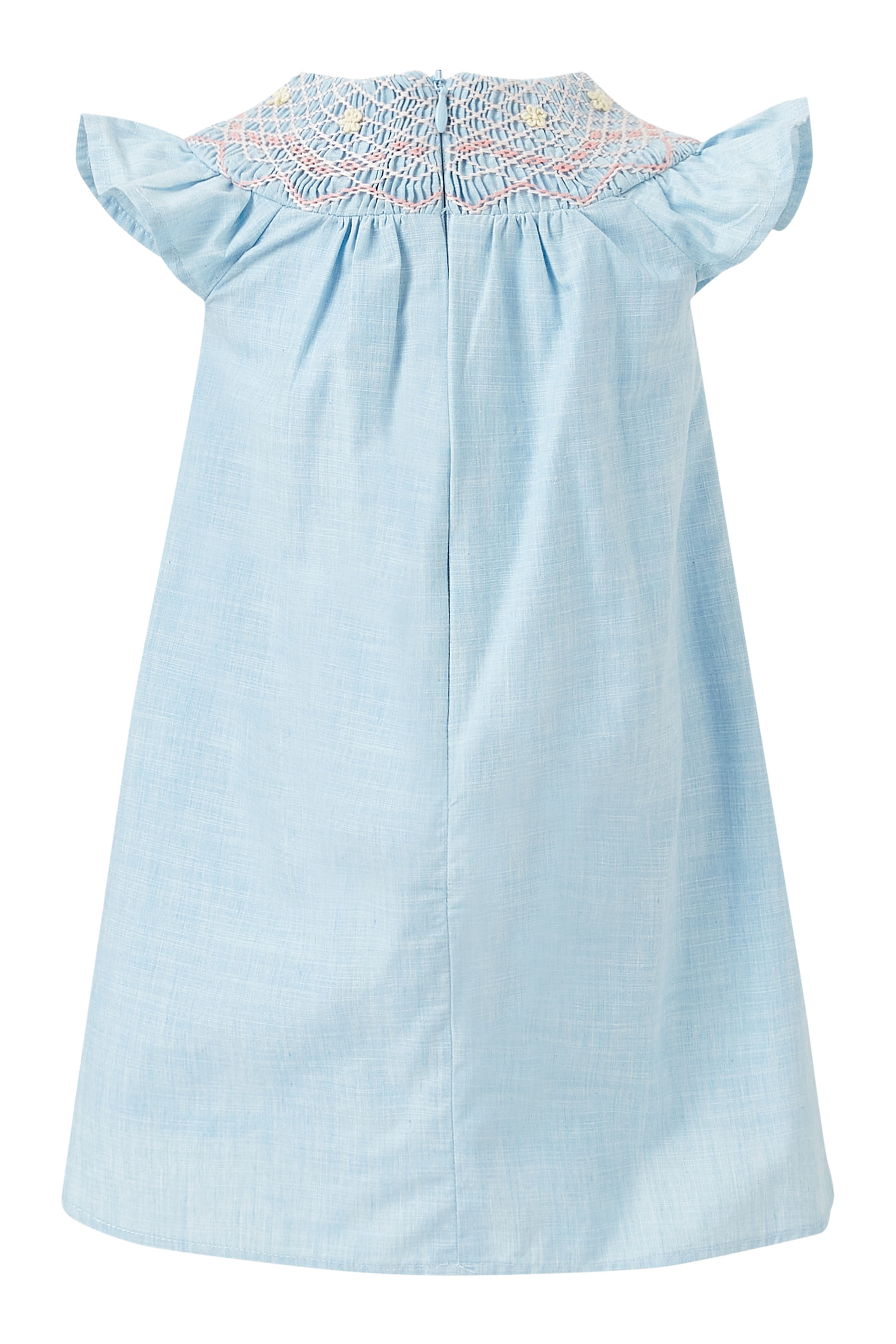 Kids Sleeveless Dress with Frilled Neck and Net