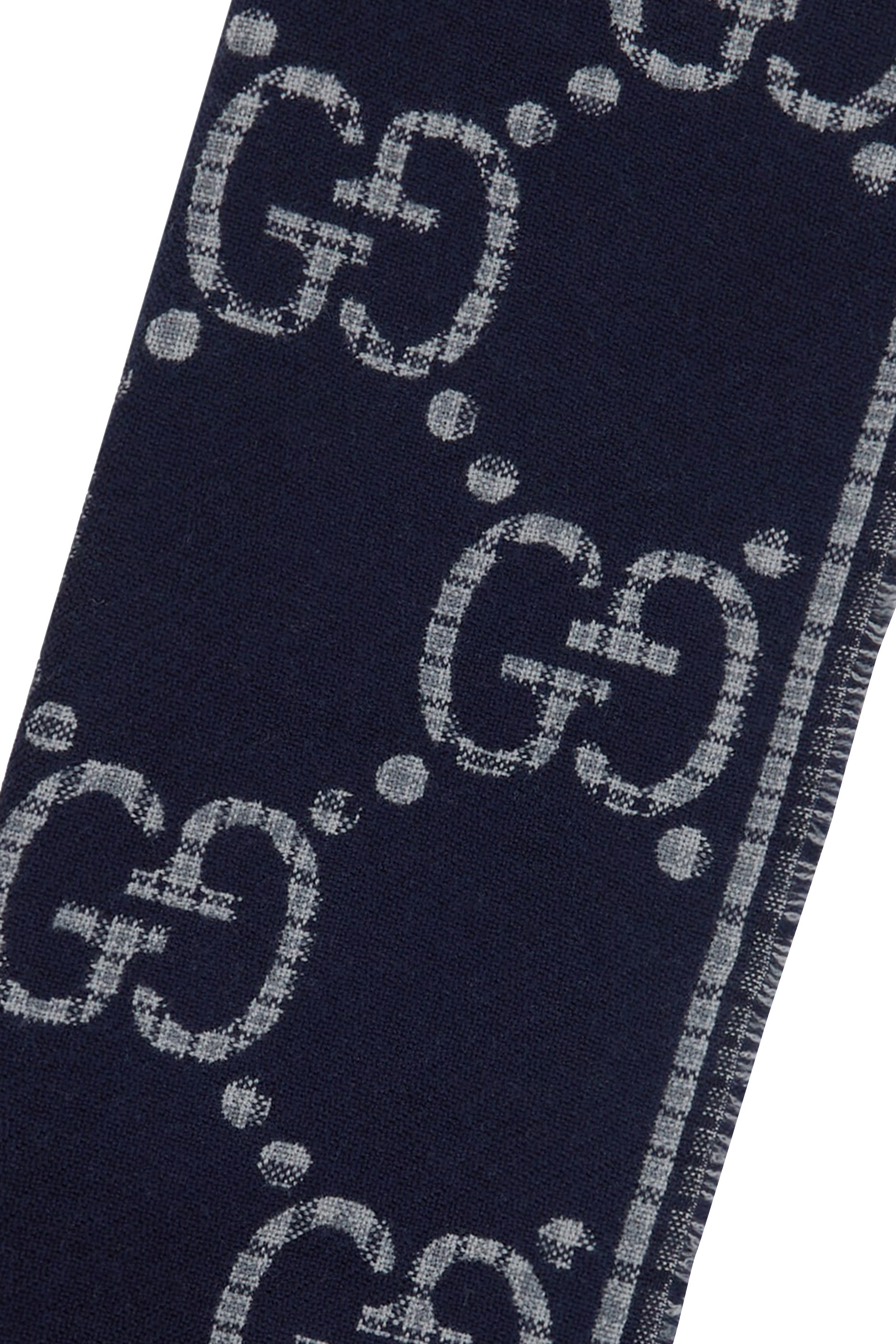 GG Plaid Reversible Wool Scarf