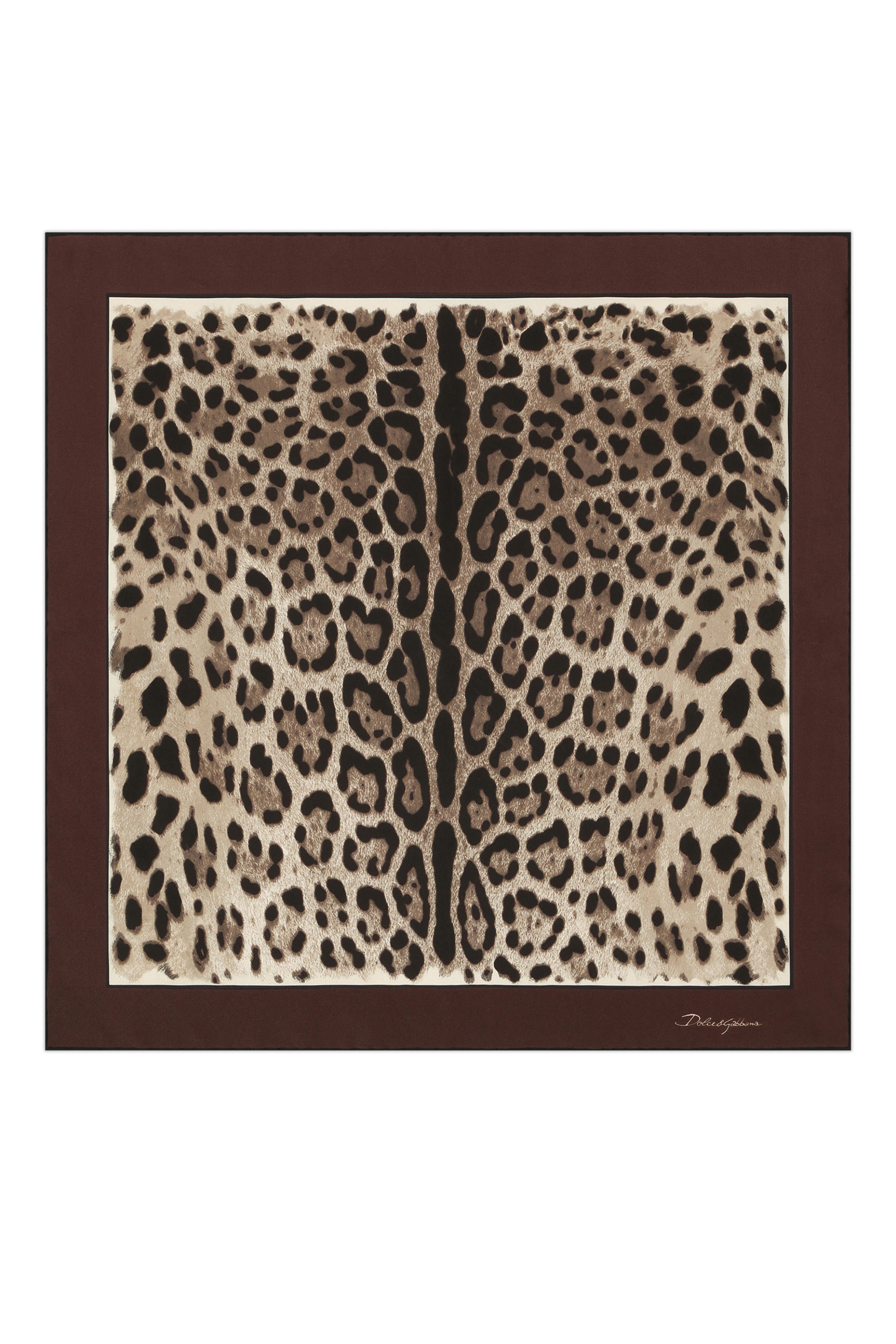 Leopard-Print Twill Scarf