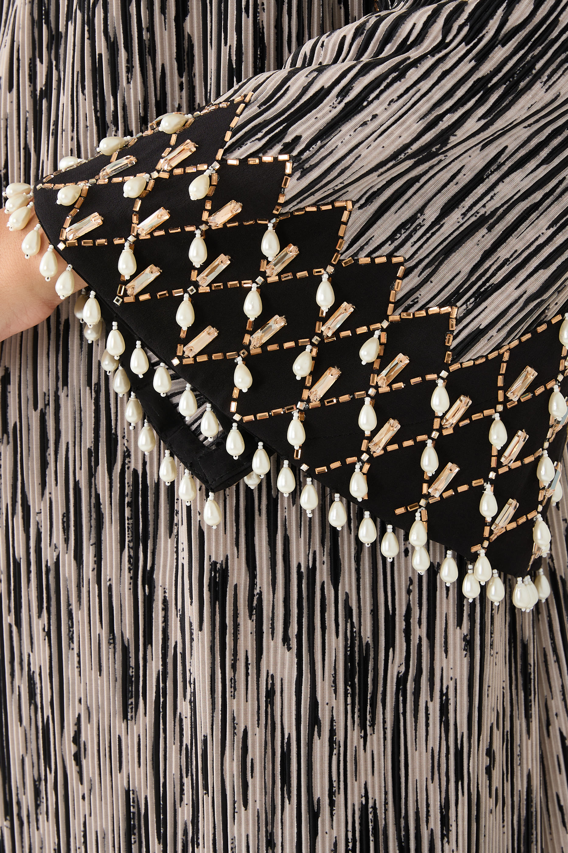 Crinkle Crystal Work Dress