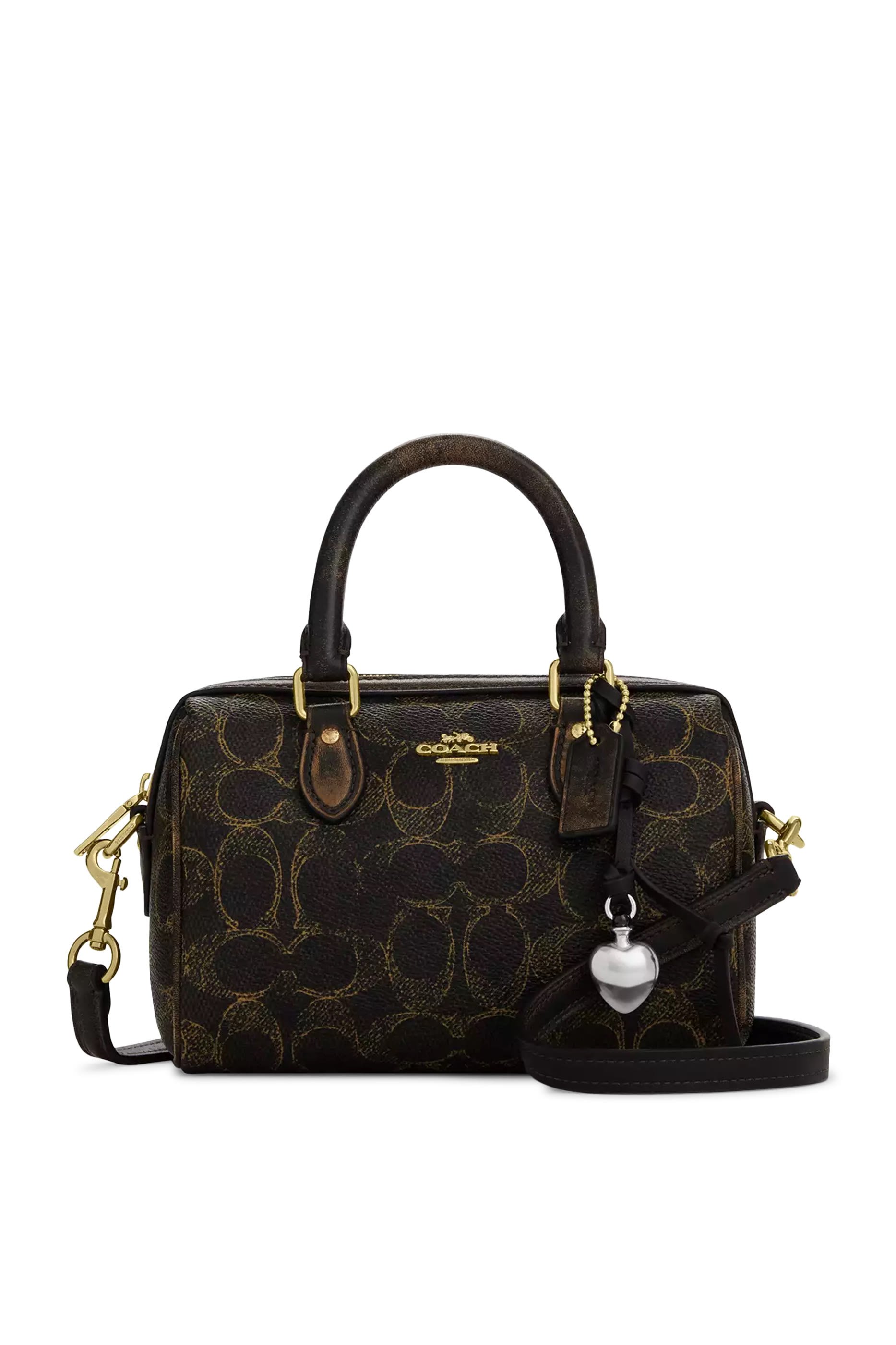 Mini Rowan Crossbody Bag in Loved Signature Canvas with Charms 