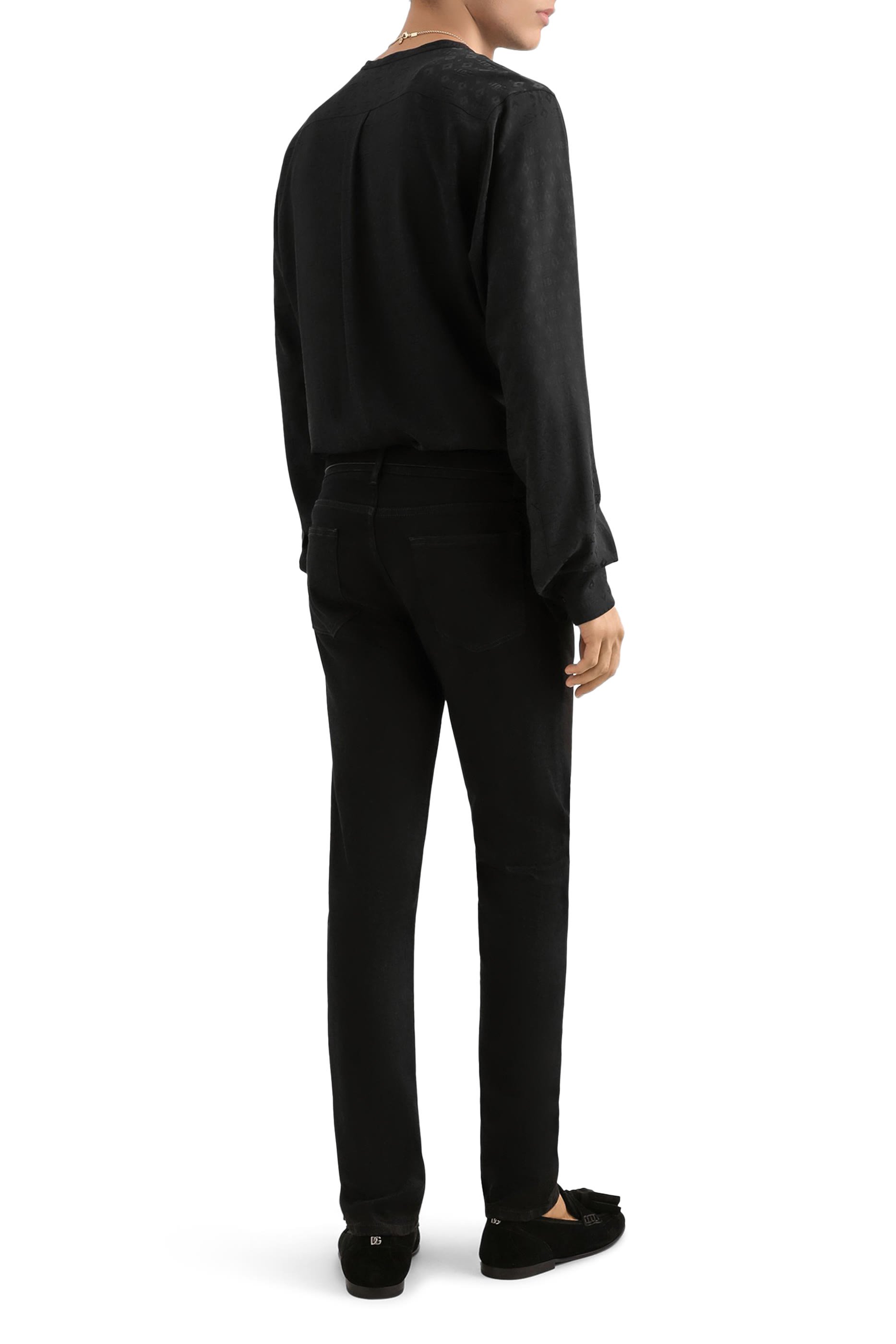 Silk Martini-fit Shirt with Plastron