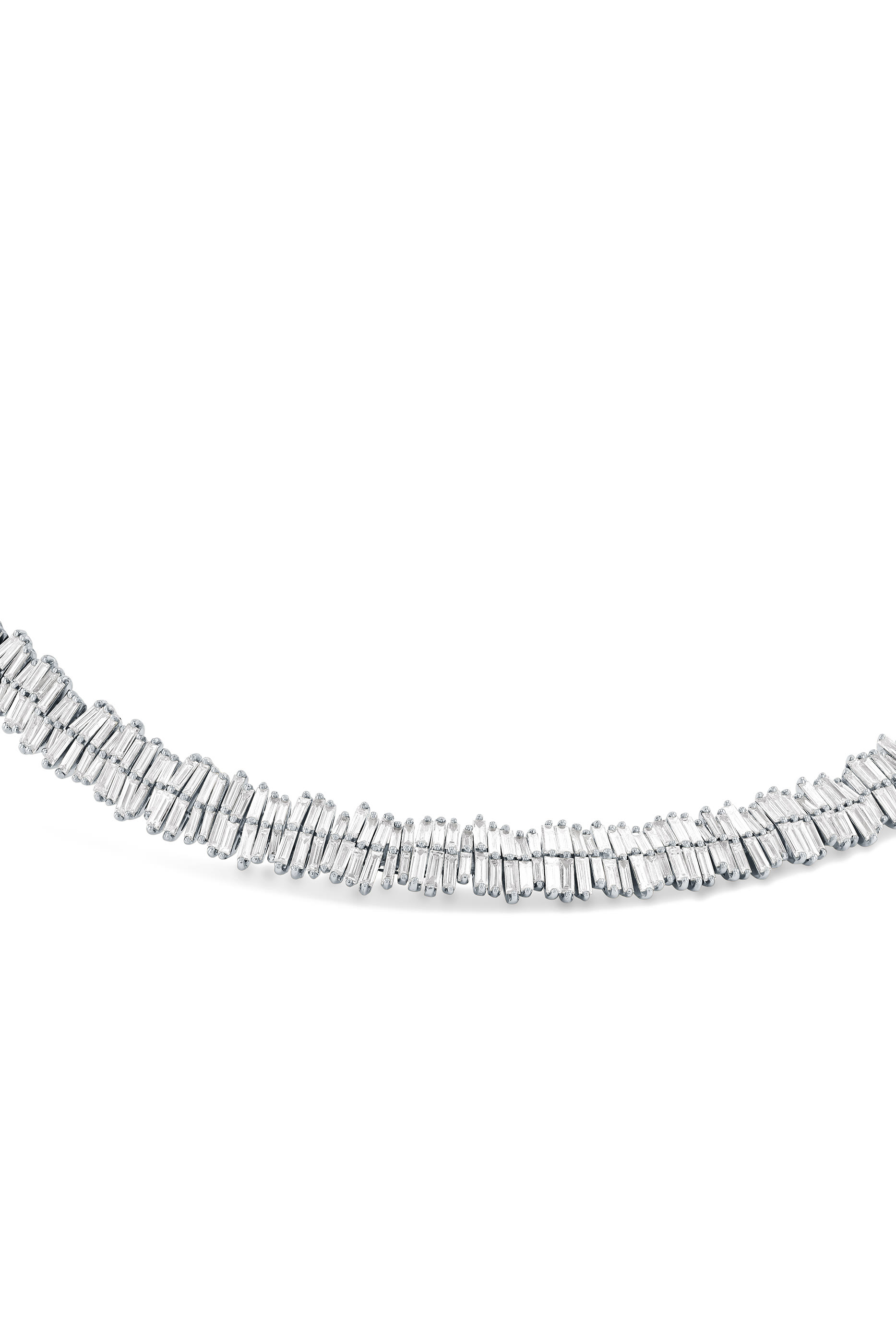 Classic Double Row Midi Collar, 18k White Gold & Diamonds
