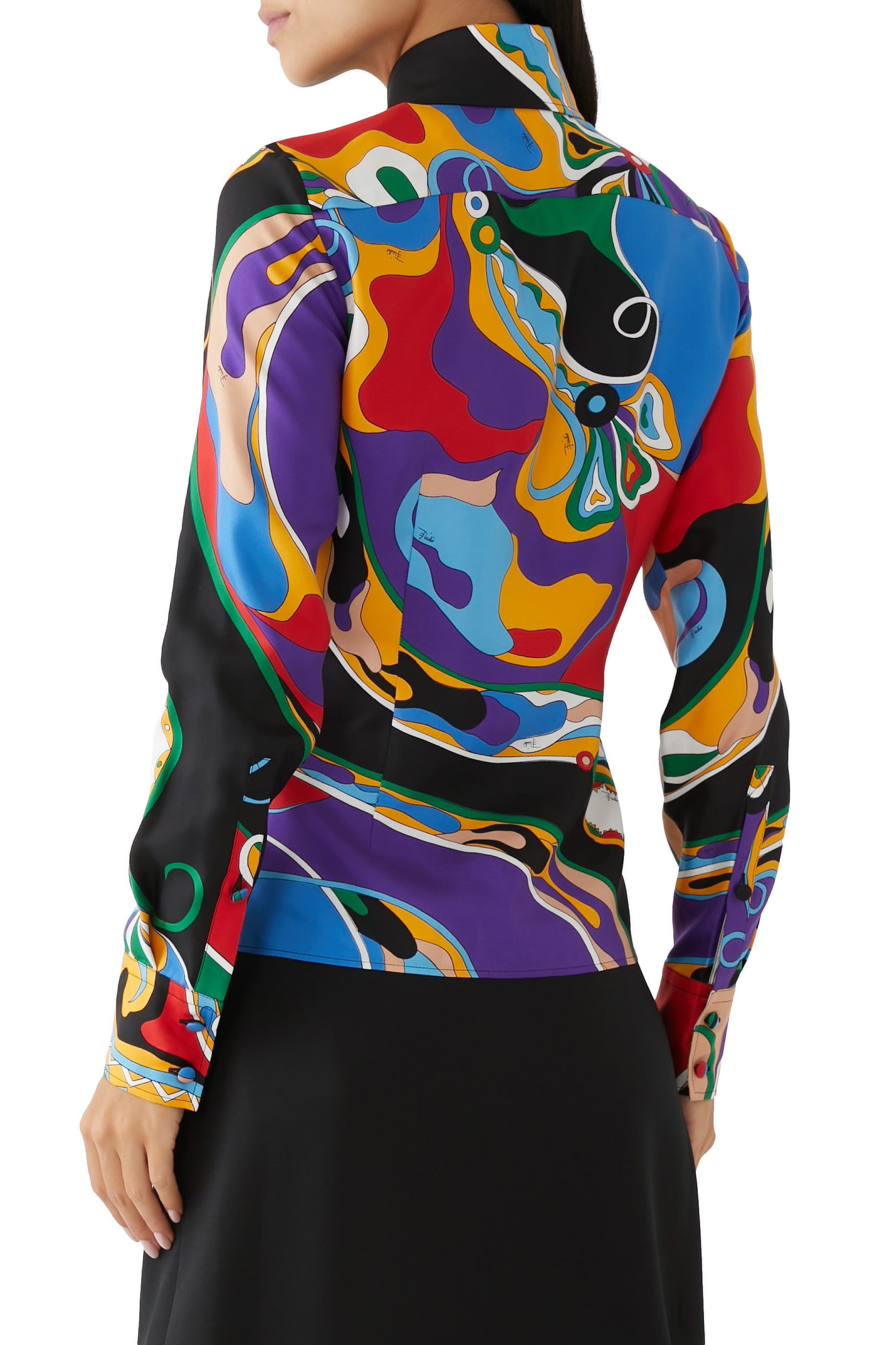 Orchidee-Print Silk-Twill Shirt