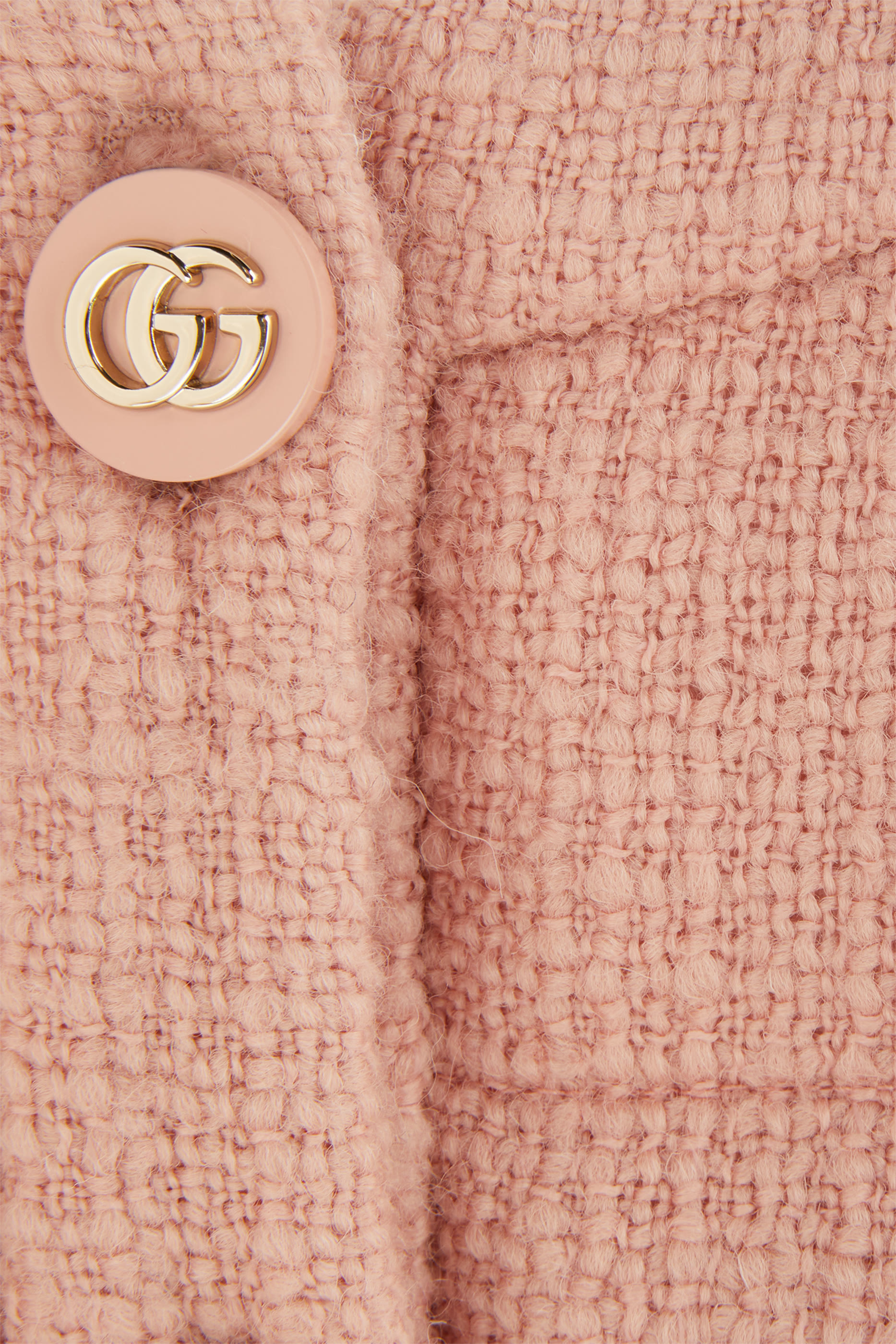 Textured Wool Tweed Padded Jacket