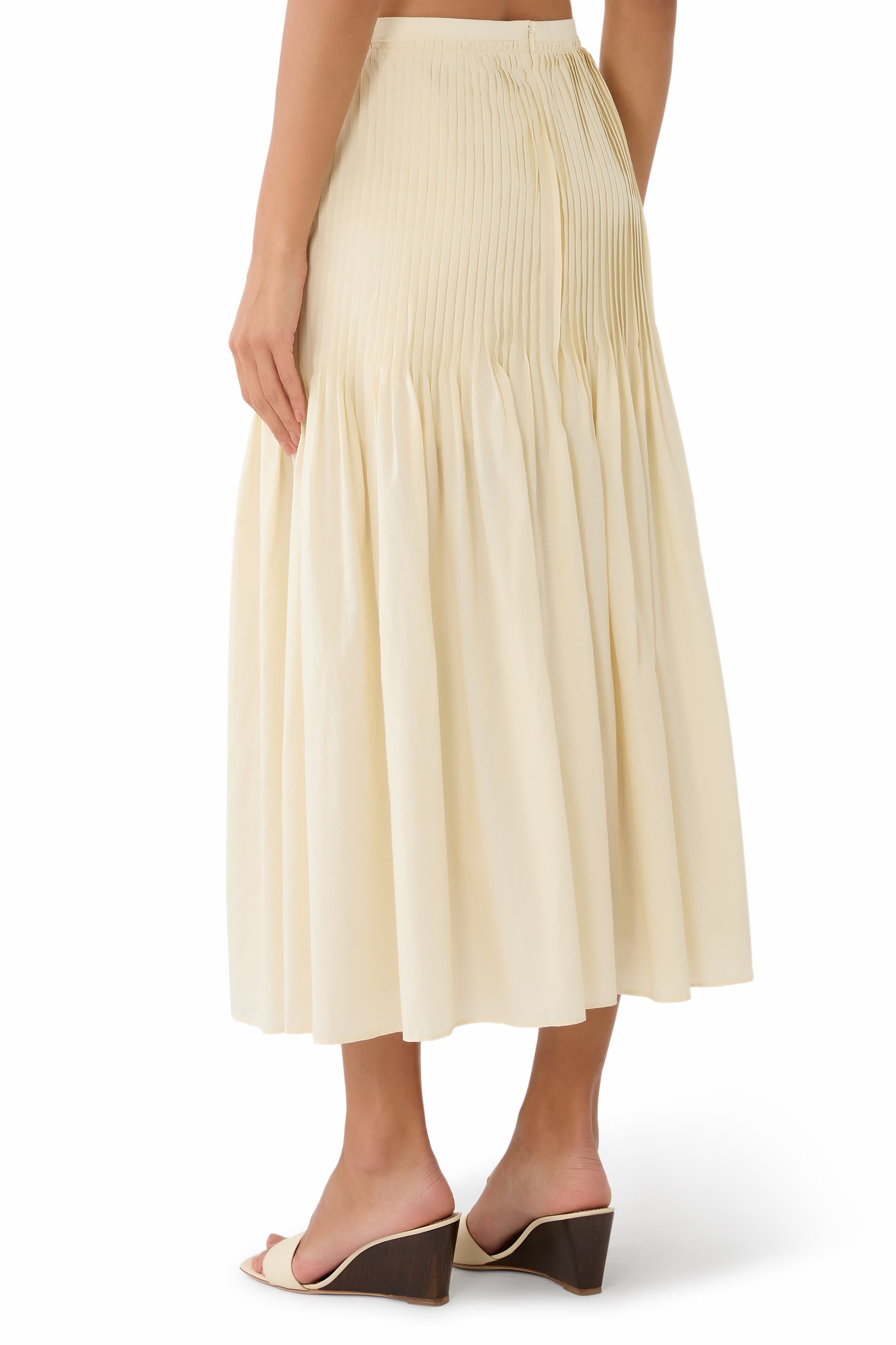 Super Fine Cotton Lawn Pin-Tuck Skirt