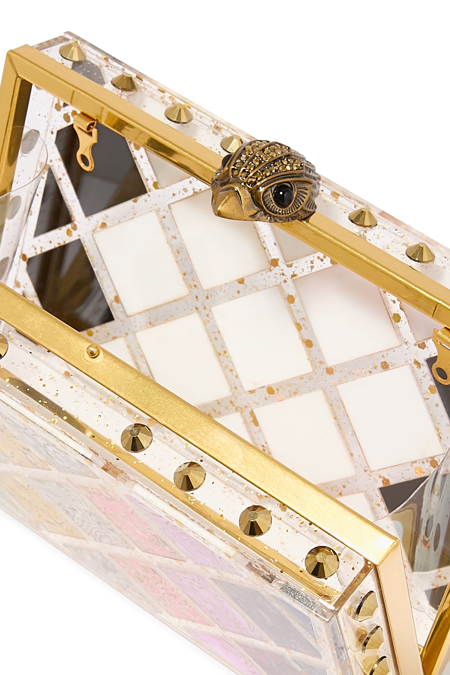 Crystal Quilt Box Clutch Bag