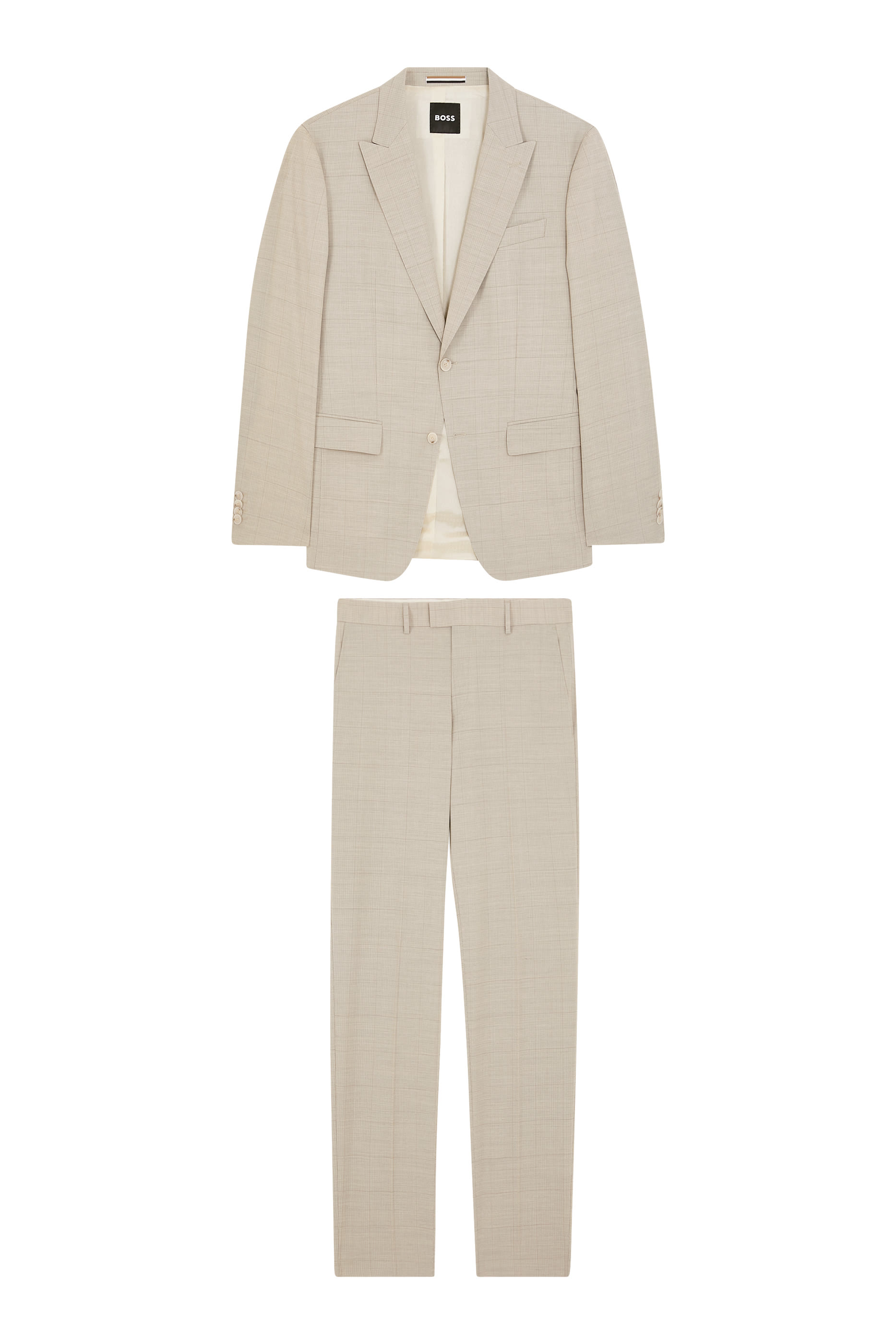 Checked Stretch Wool Slim-Fit Suit