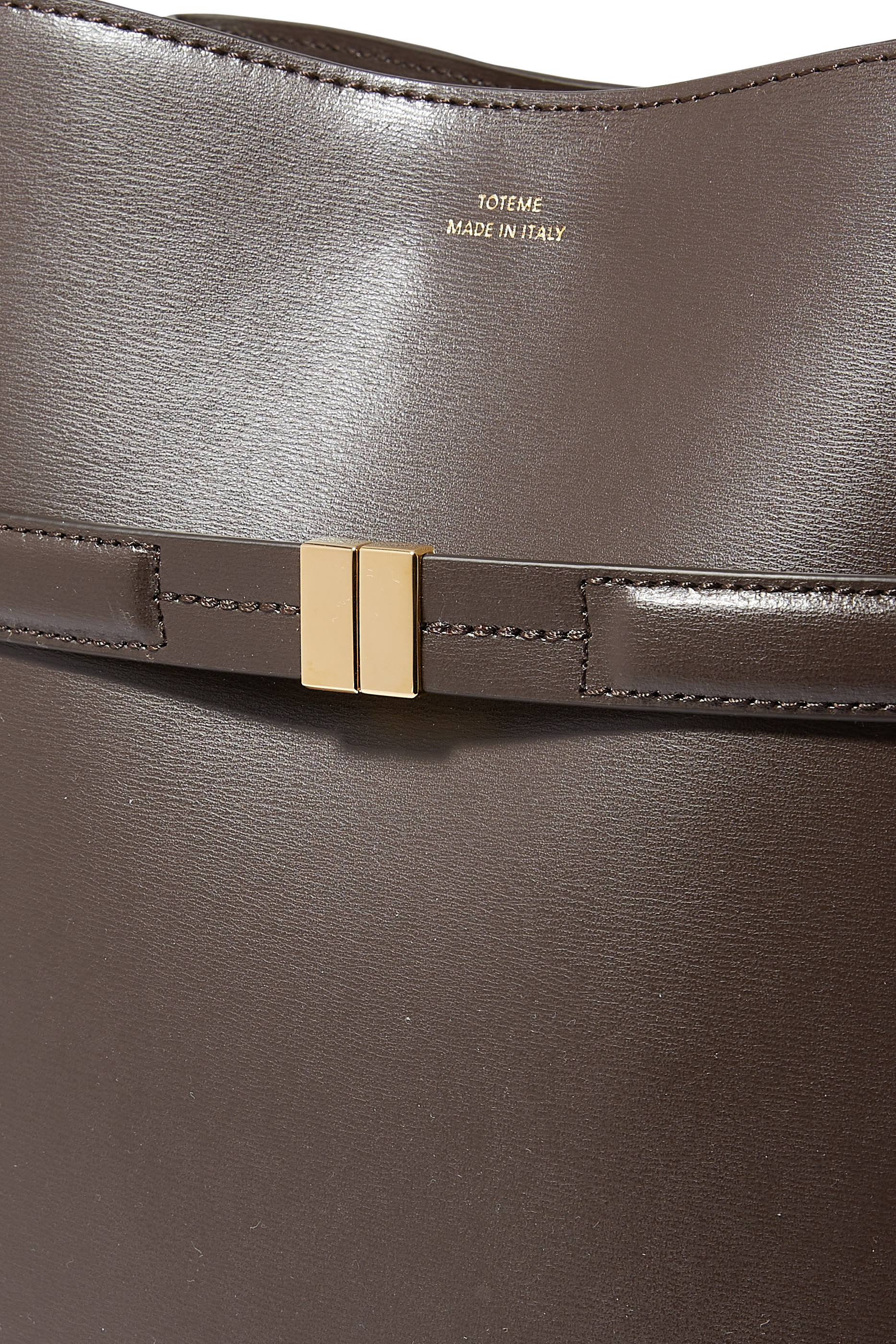 Belted Leather Bucket Bag