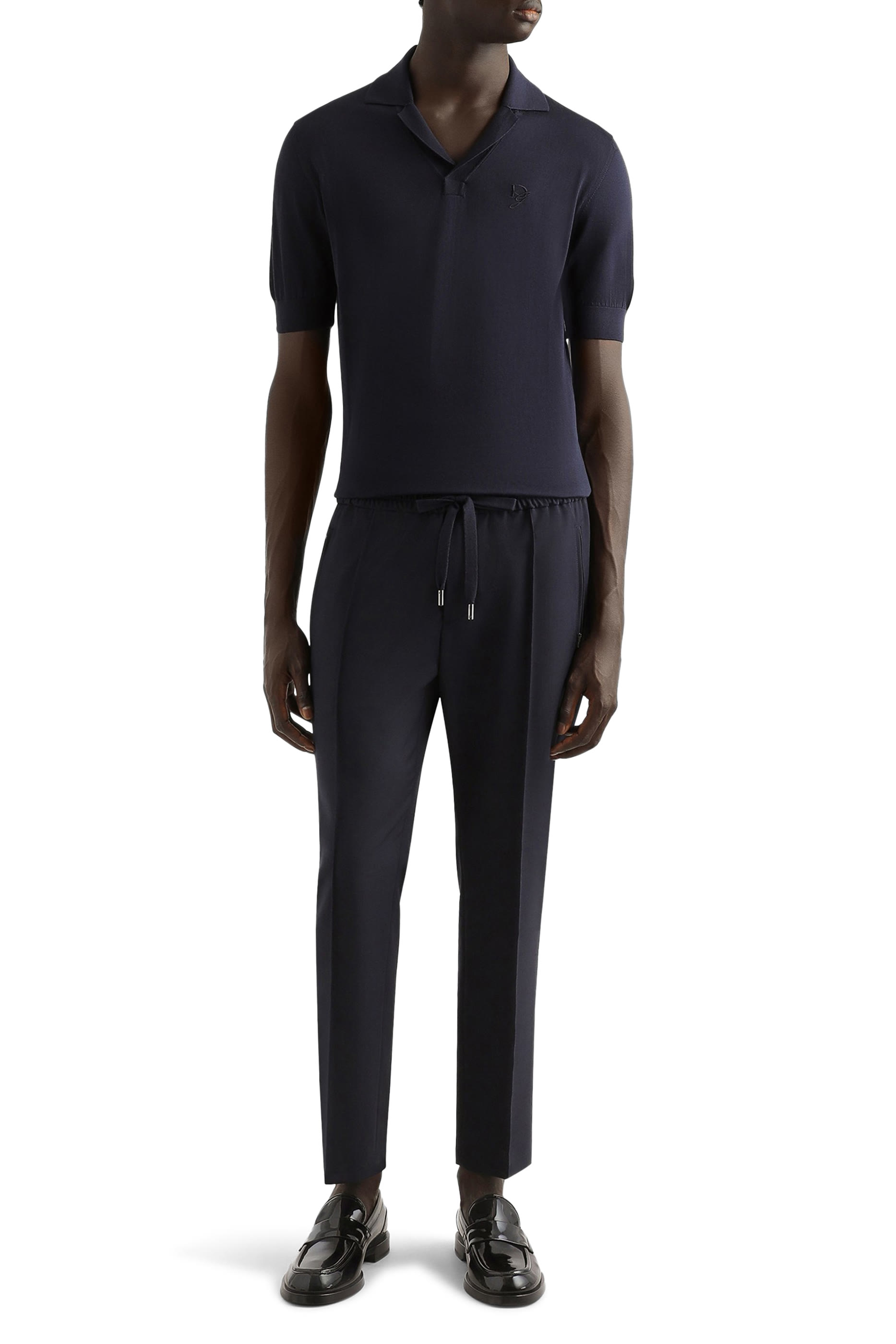 Silk Polo-Shirt with Logo Embroidery