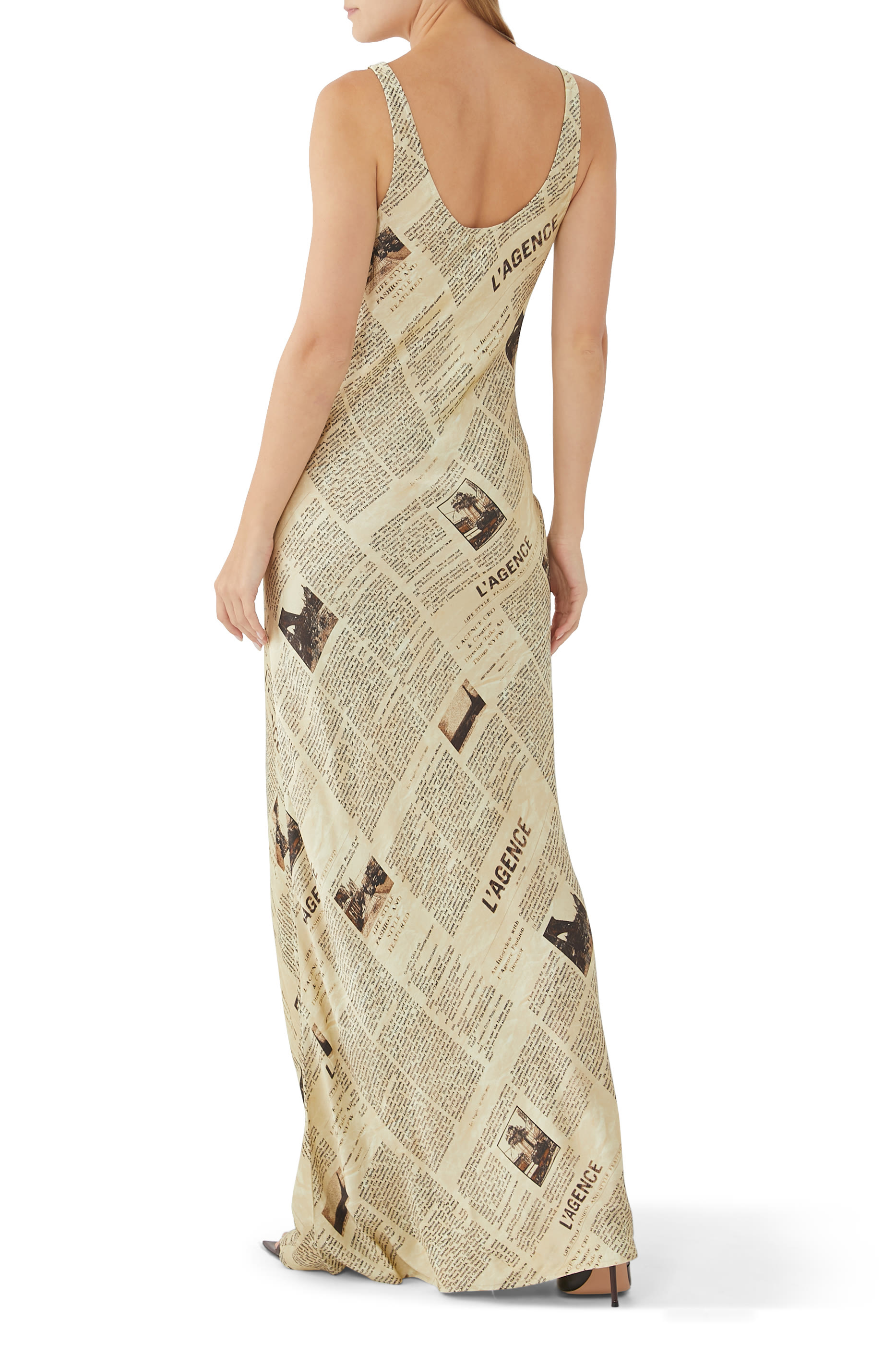 Yasmin Cut-Out Newspaper Dress