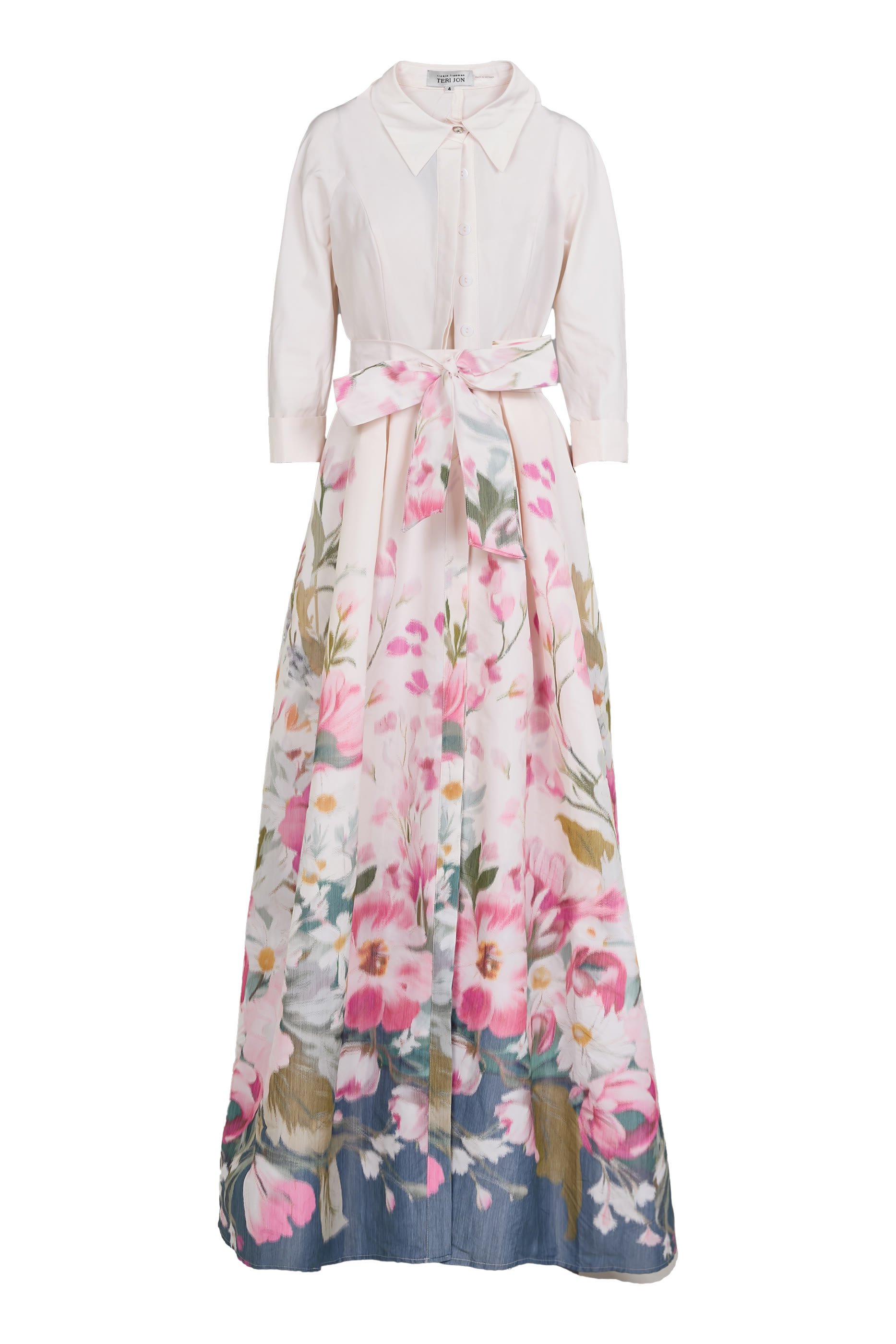 Taffeta Digital Placement Print Shirt Gown