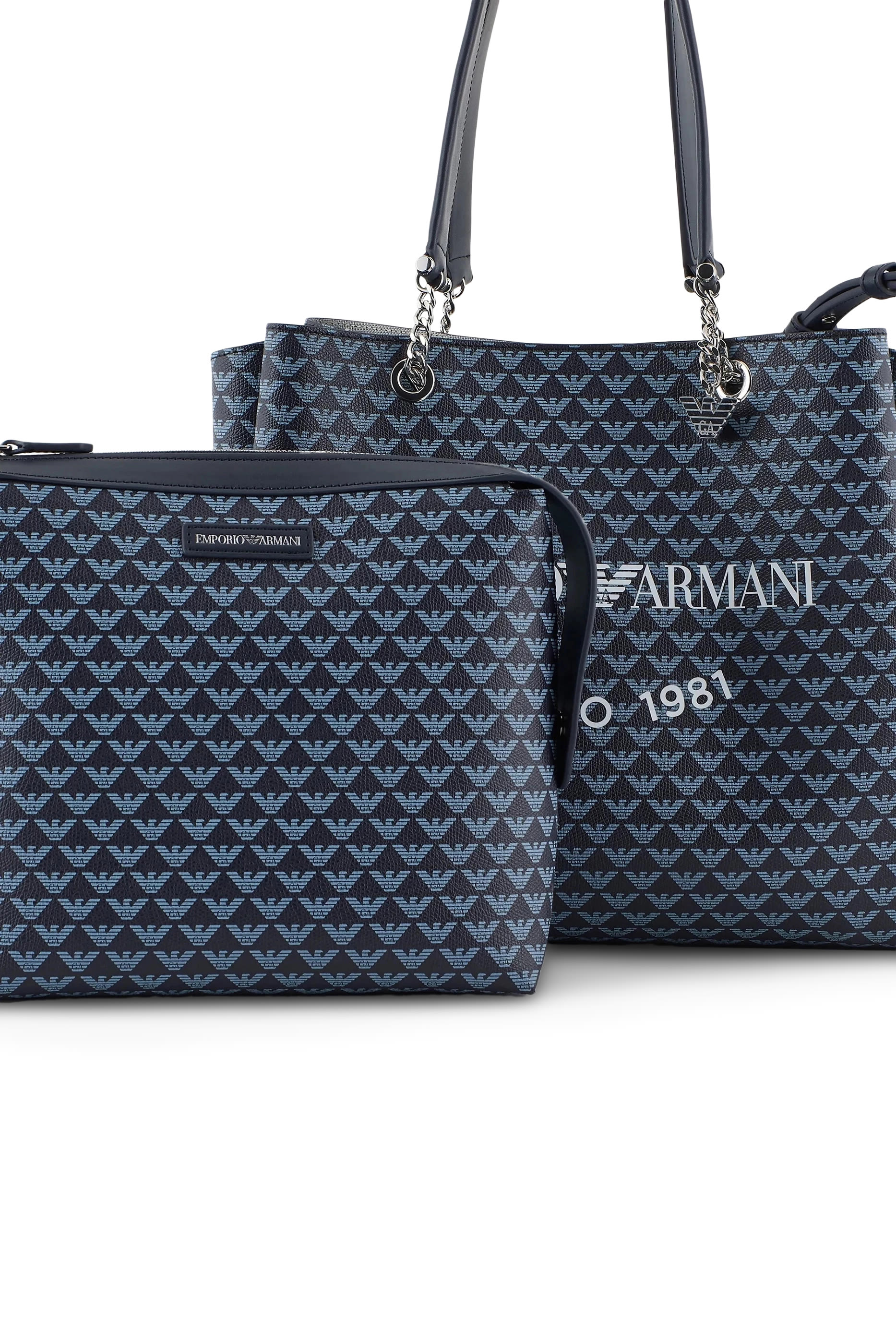 All-Over Eagle Shopper Bag With Eagle Charm