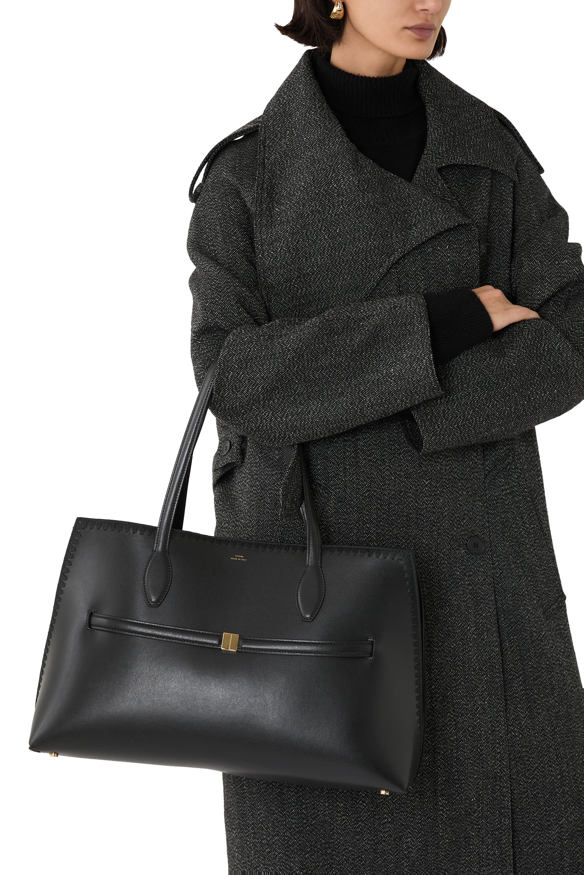 Embroidered Leather Lounge Tote