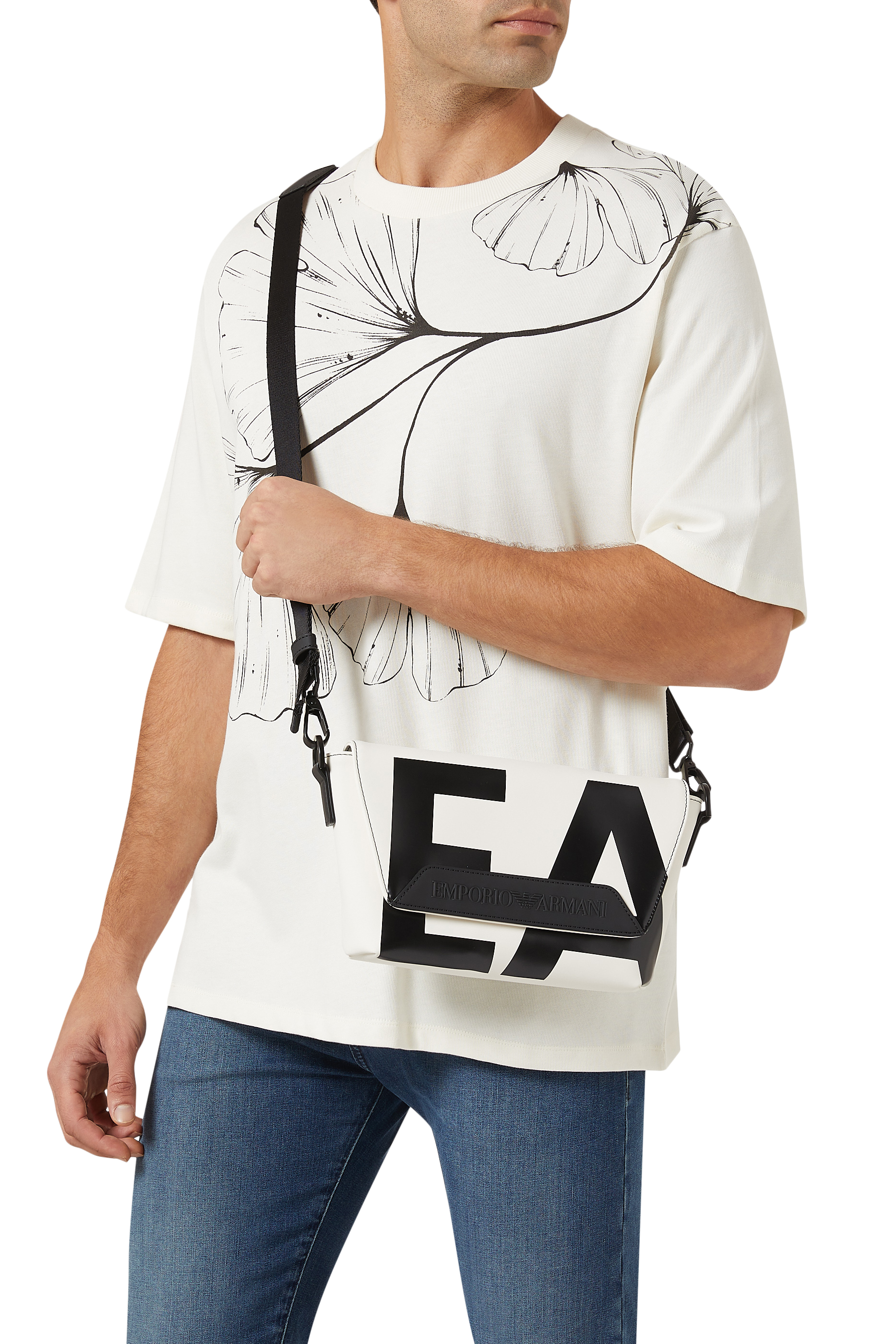 Oversized EA Logo Shoulder Bag