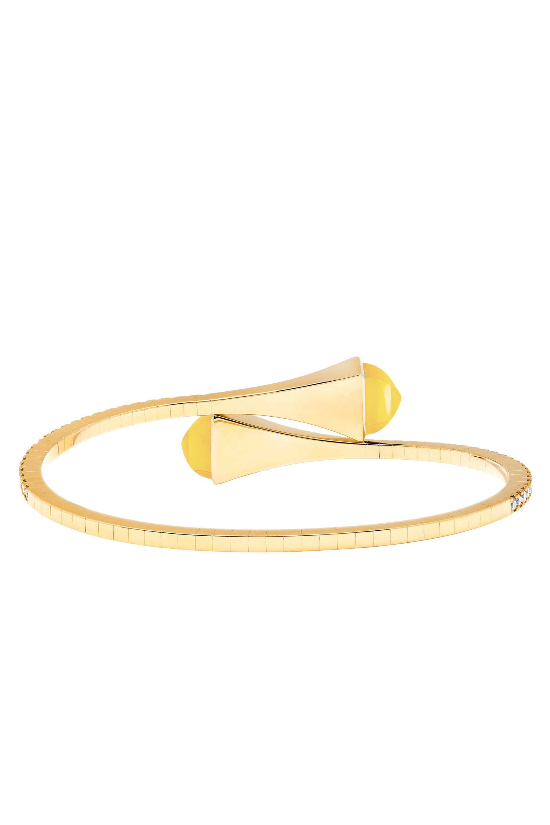 Cleo Diamond Midi Slip-On Bracelet, 18k Yellow Gold with Quartzite & Diamonds