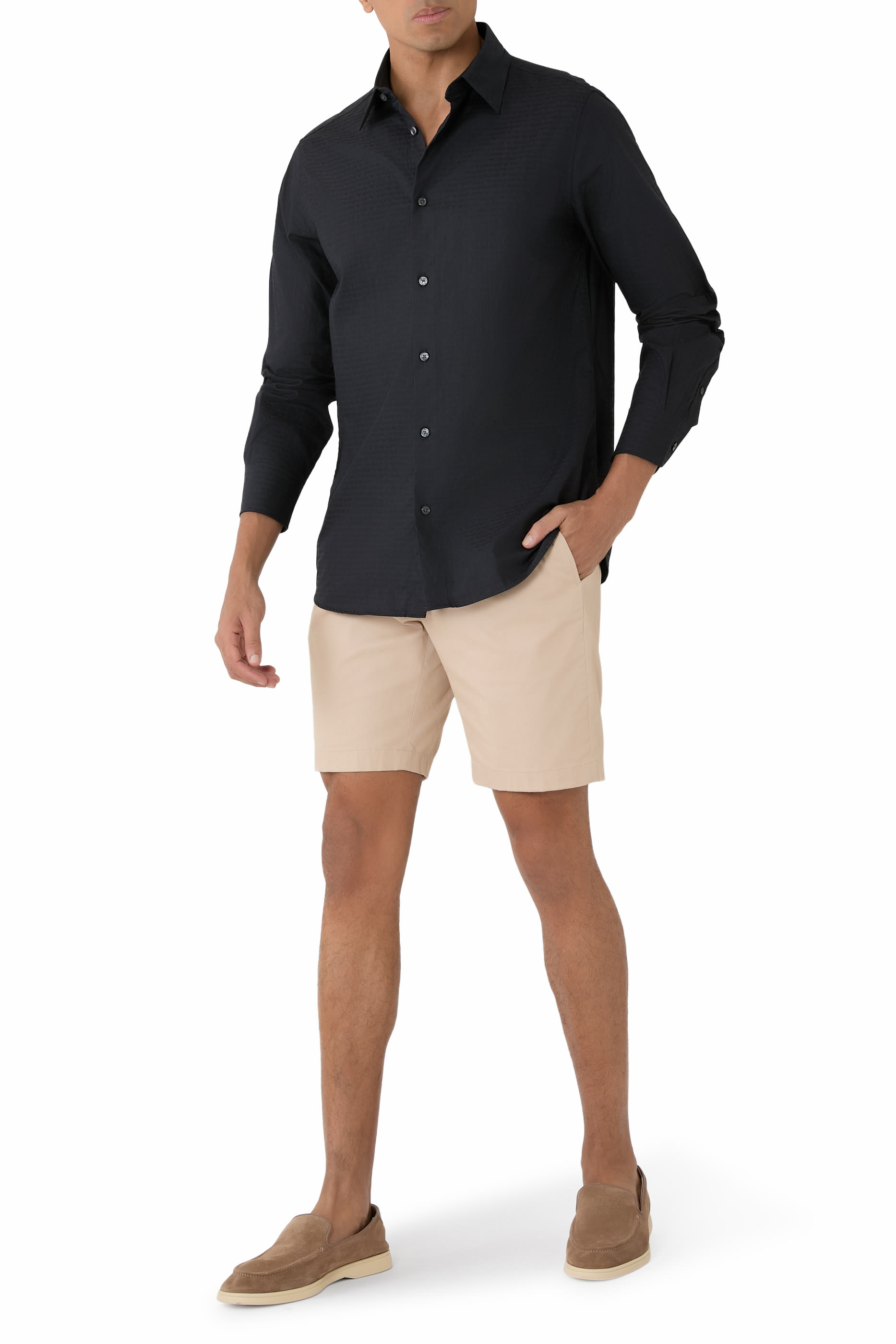 Micro EA Text Logo Long Sleeves Shirt