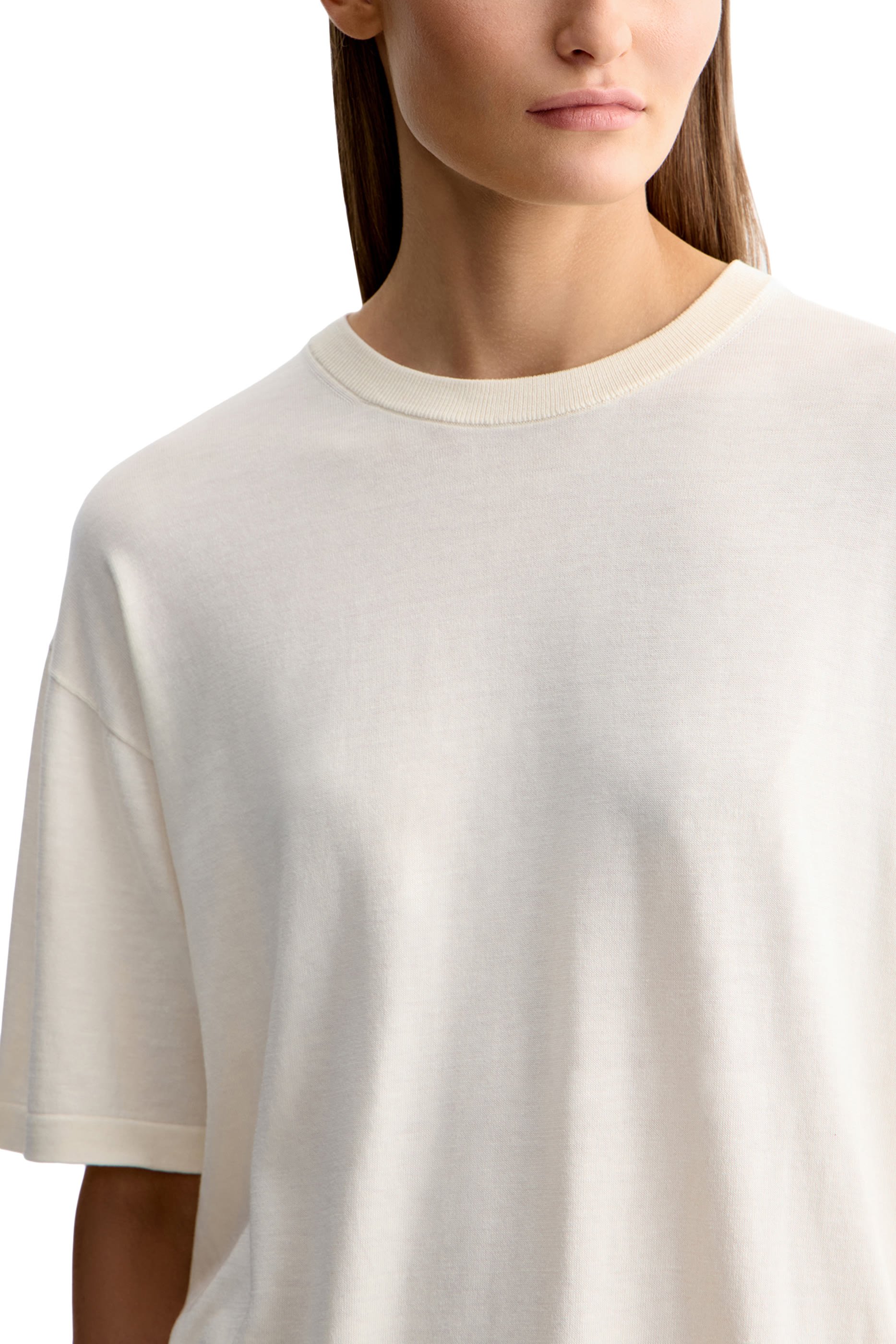 Silk-Cotton Knit T-Shirt 