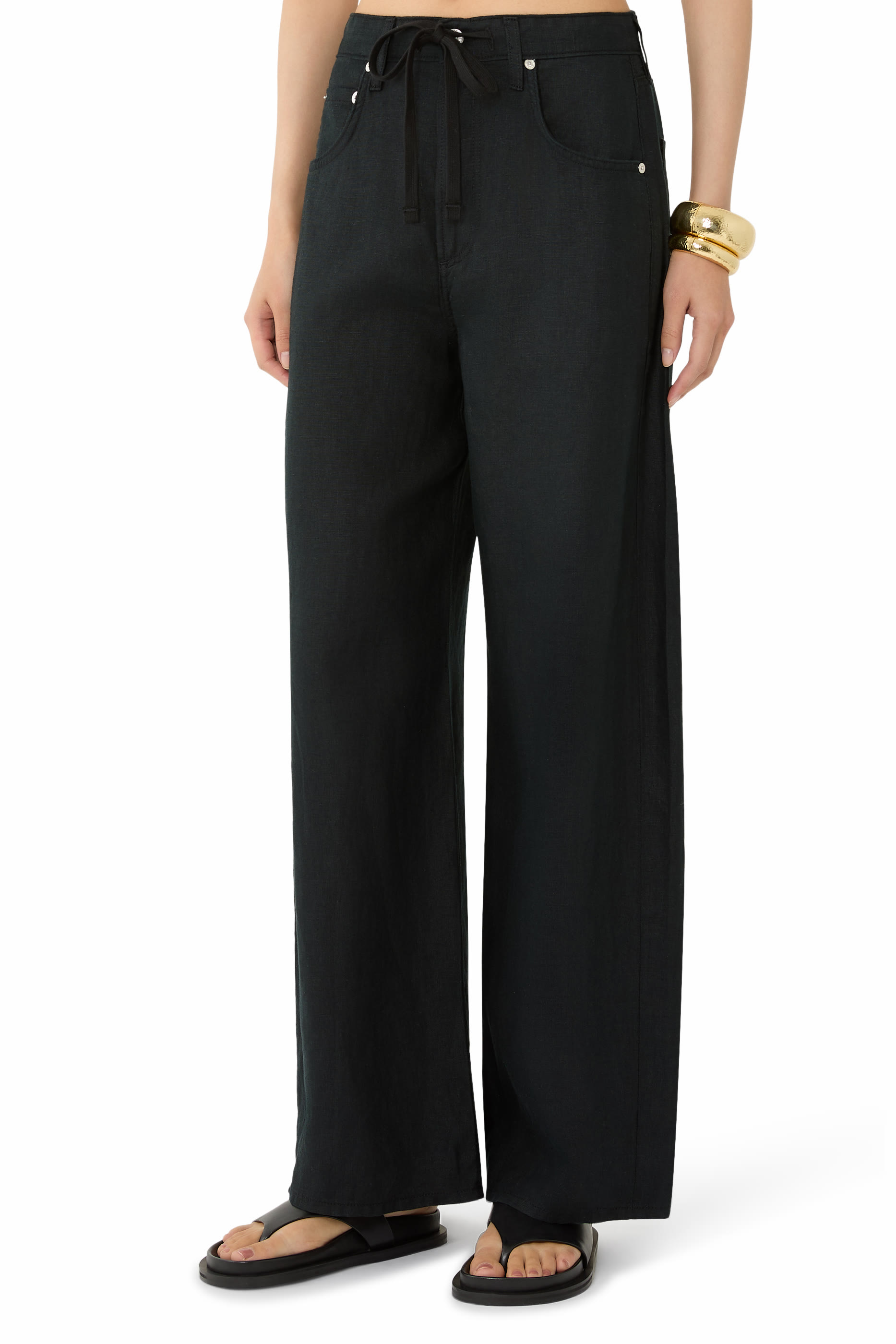 Brynn Pull-On Linen Trousers 