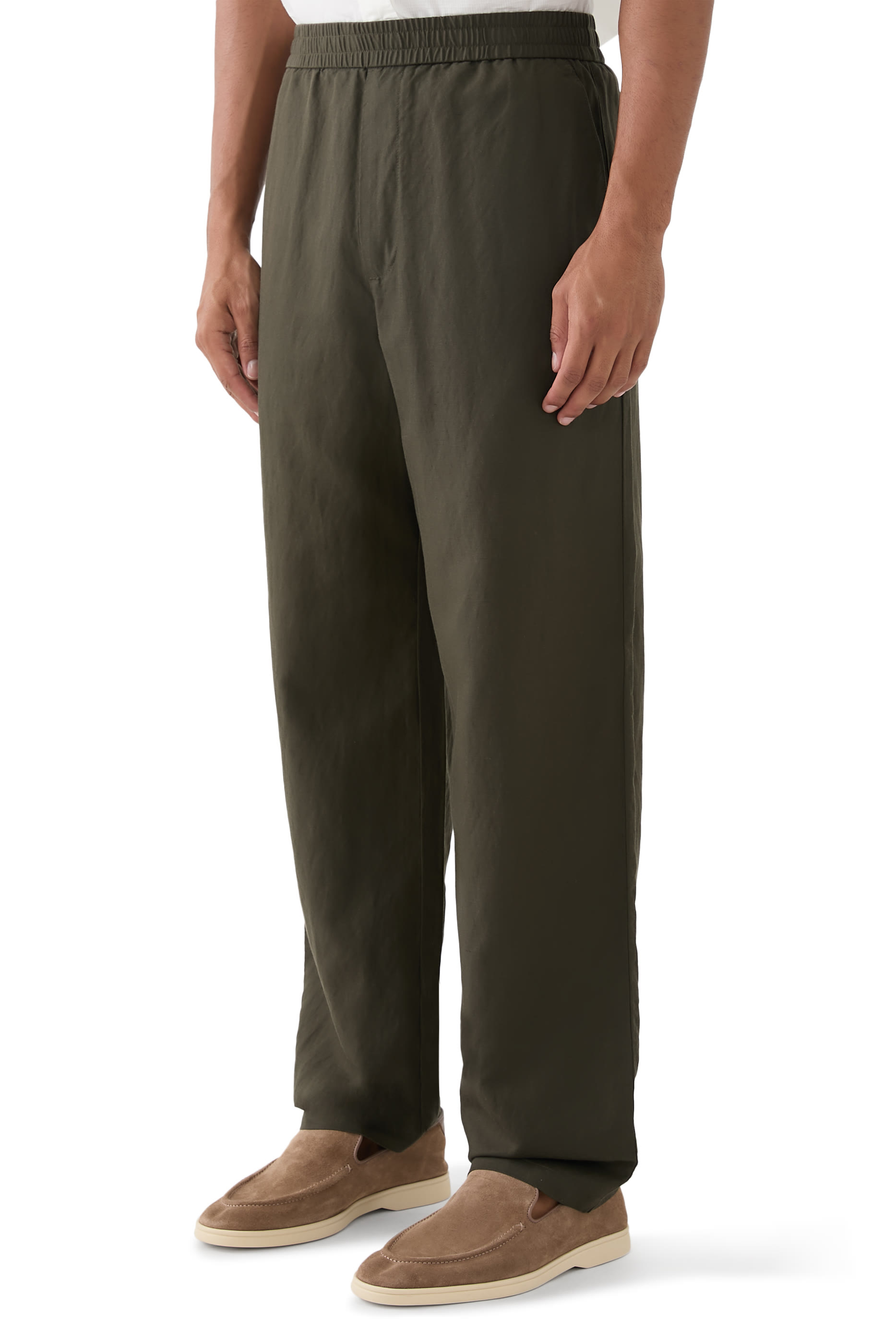 Linen and Lyocell Chino Trousers