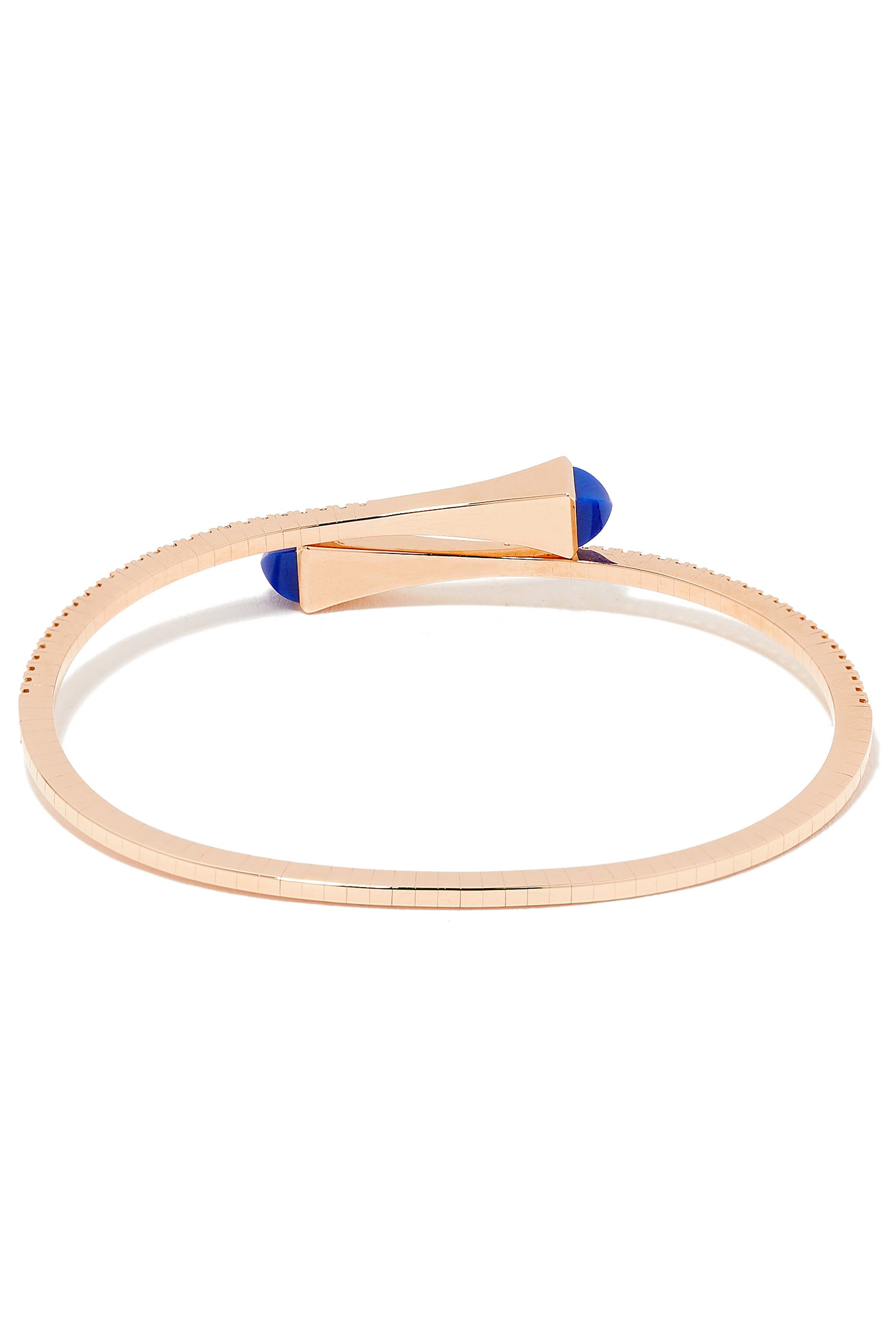 Cleo Slim Bangle, 18k Rose Gold with Lapis Lazuli & Diamonds