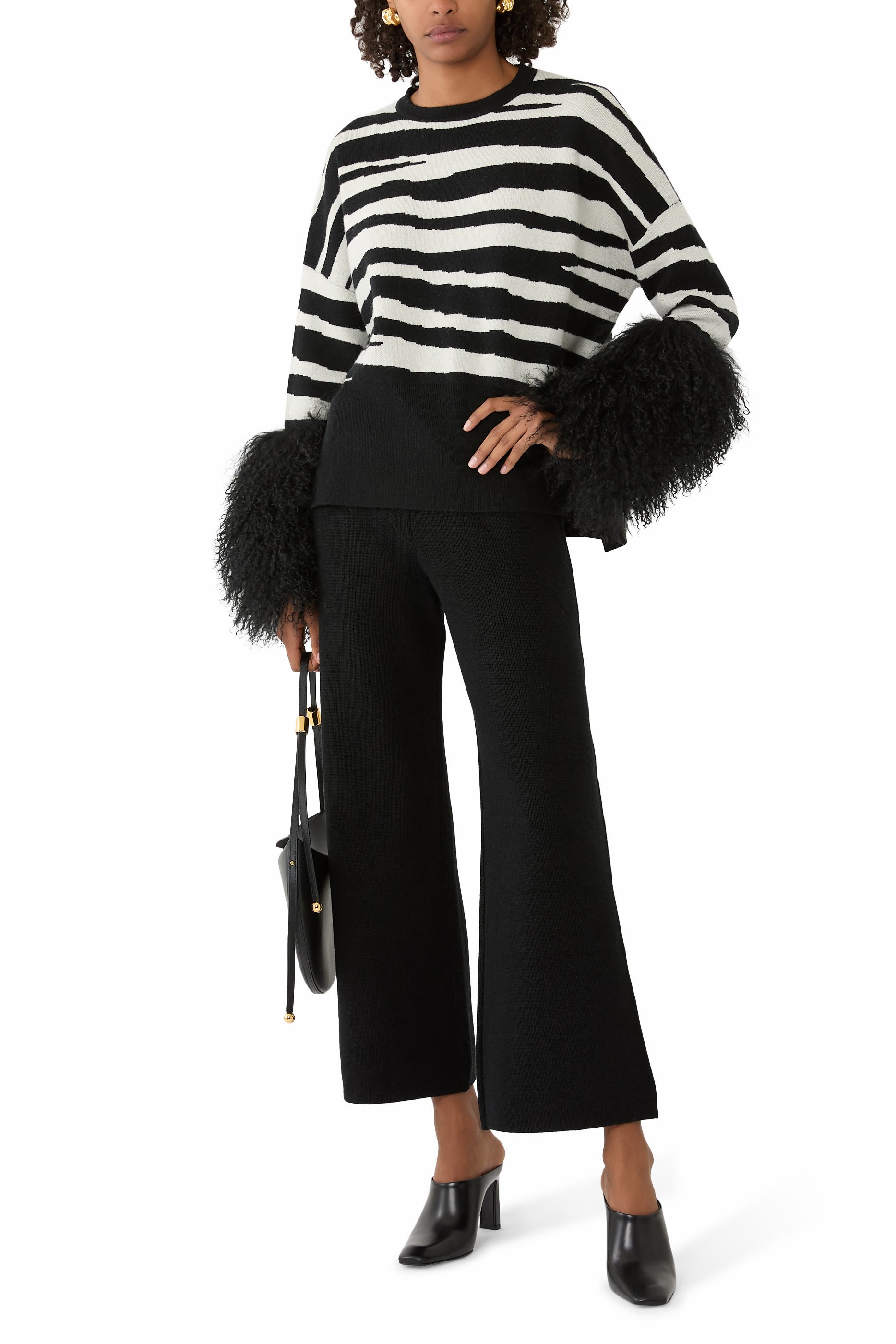 The Shearling Cuff Sweater 