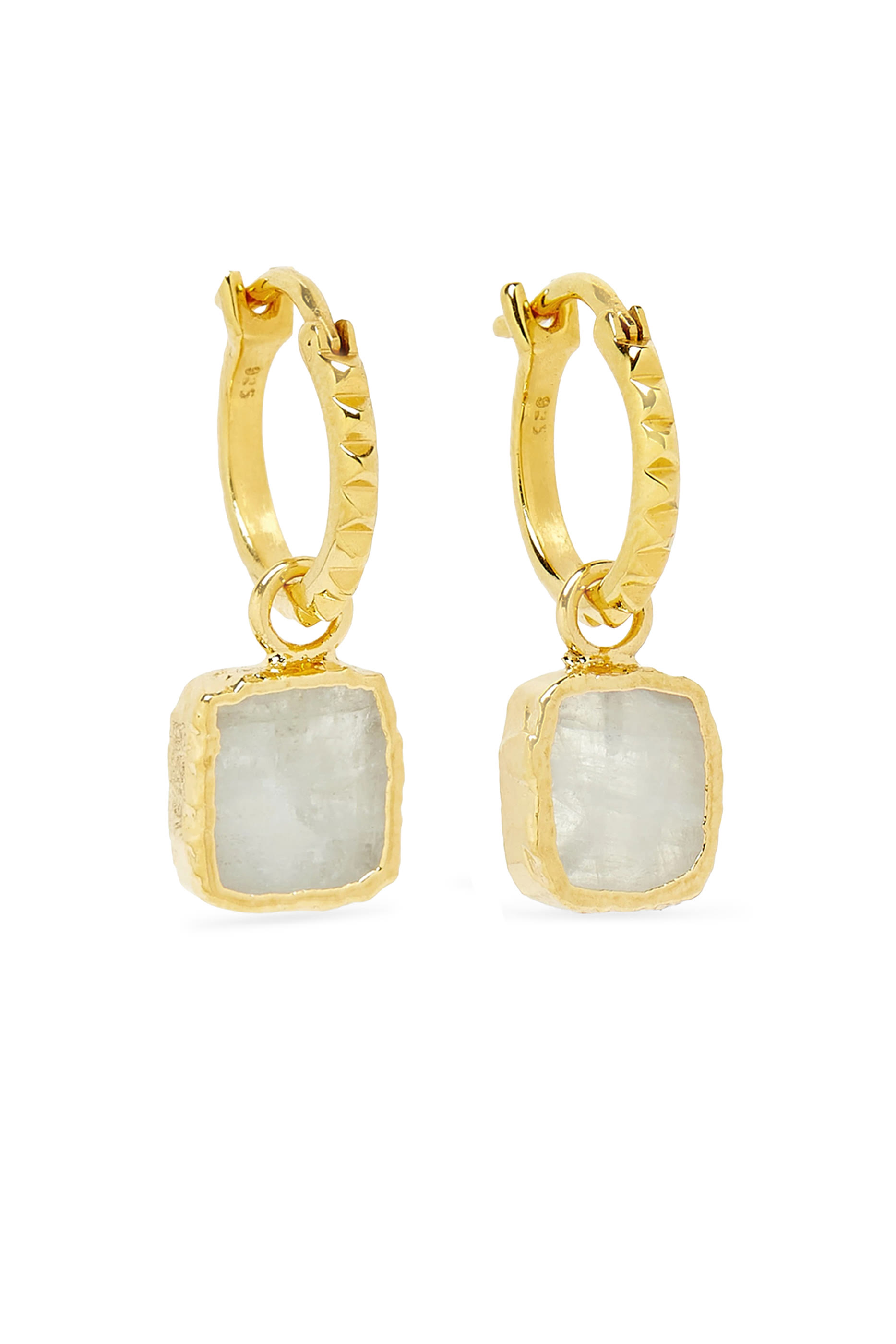 Mini Pyramid Charm Hoop Earrings