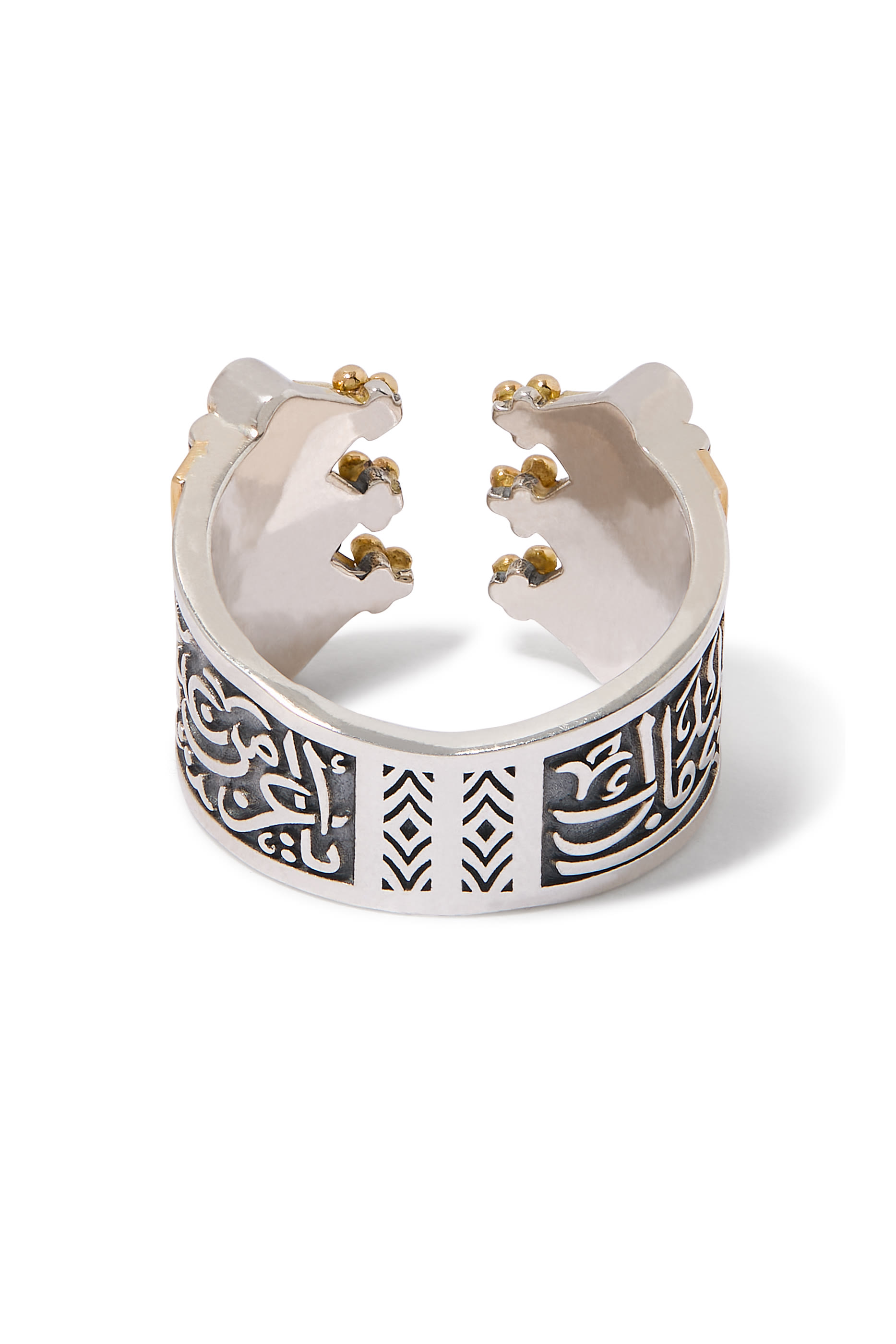 El Nur Garnet Ring, 18k Yellow Gold, Sterling Silver & Garnet